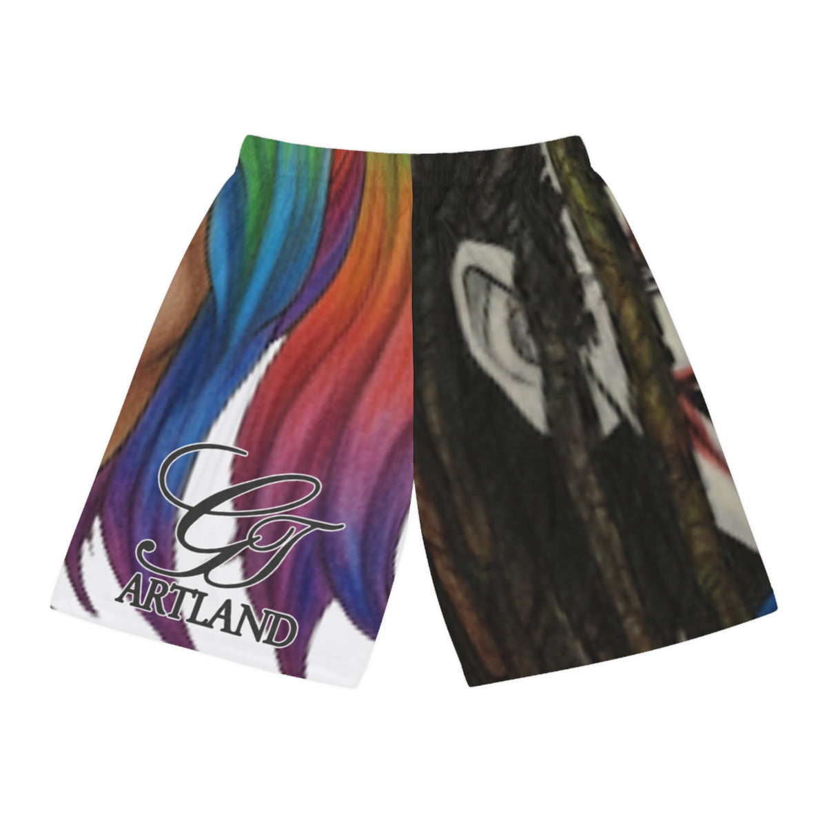 2 Faced Joka Harlee Swag Graffiti Designer High Fashionable Basketball Shorts by GT Artland