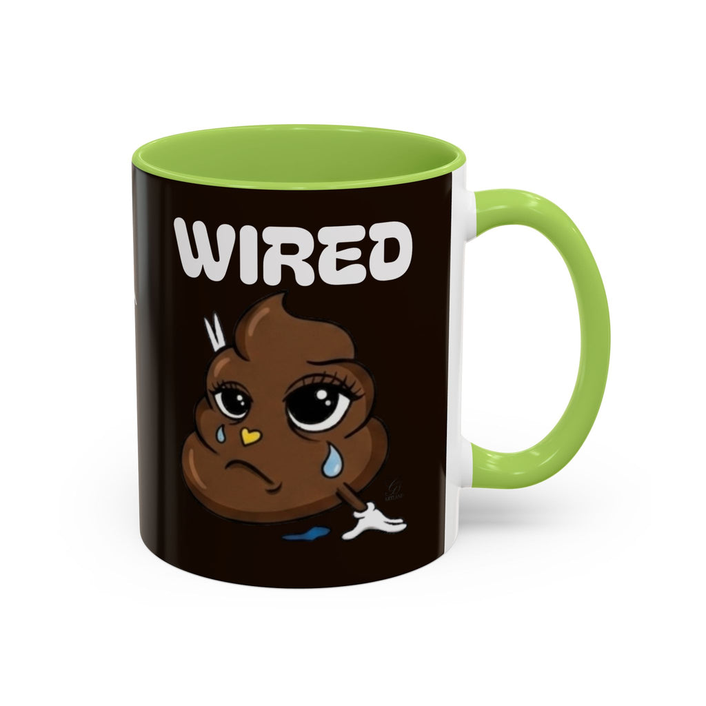 Coffee Mug - "Wired" Cute Poop Emoticon Design (11/15 oz) by GT Artland