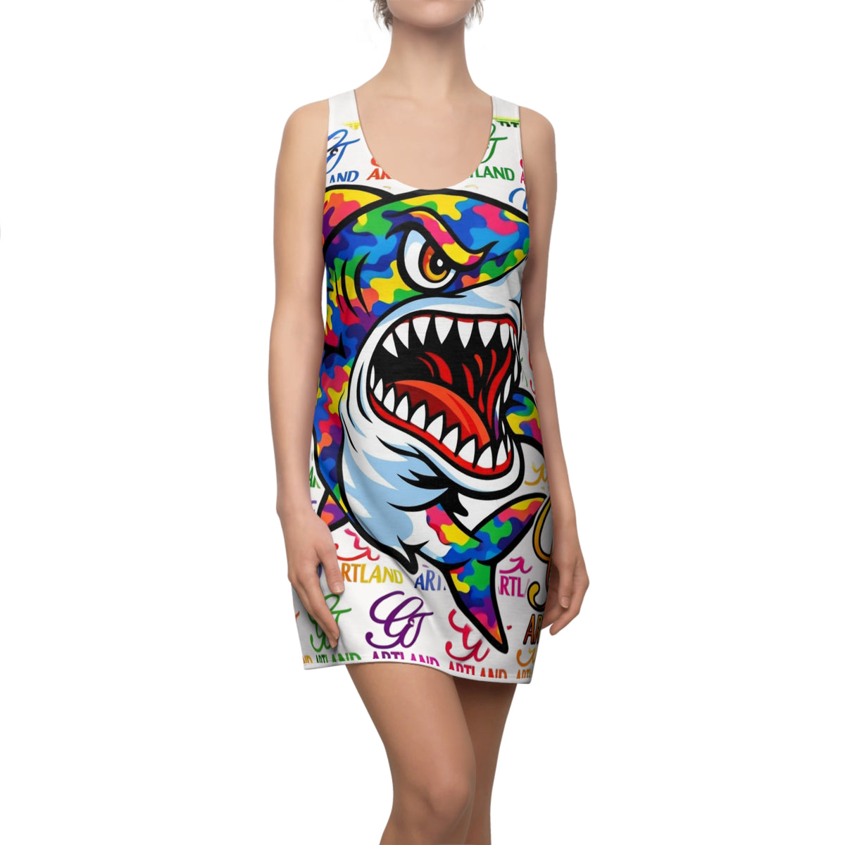 Colorful Urban Swag Killa Shark GT High Fashion Designer Dress | Racerback by GT Artland