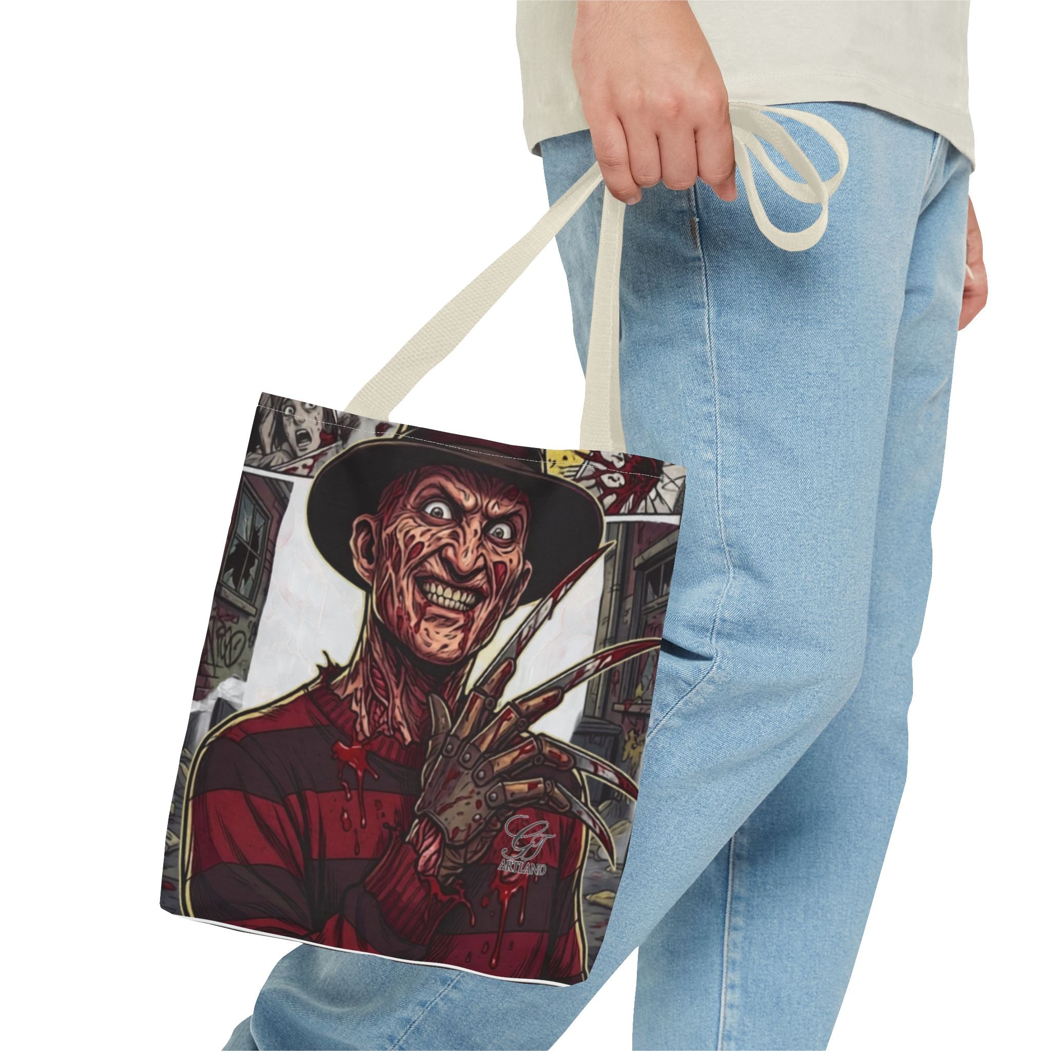 Elm Street Gangsta Horror Illustration TOTE BAG | Horror Slasher Artwork by GT Artland