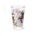 Colorful Shark Illustration Mixing Glass | 16oz Pint Glass, Rainbow Sea Life Design by GT Artland