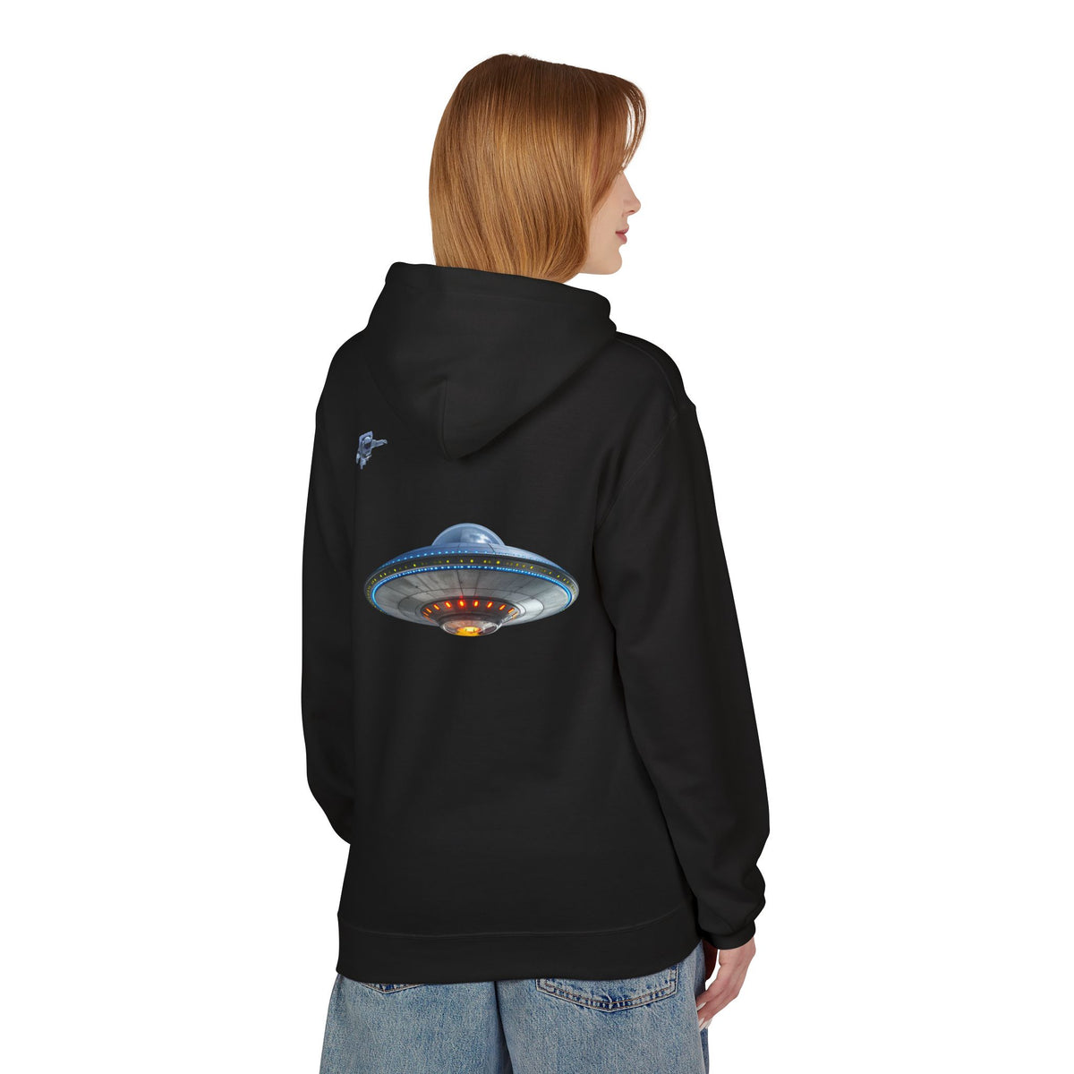 Retro UFO Spaceship Hoodie | Paranormal Alien Abduction Design