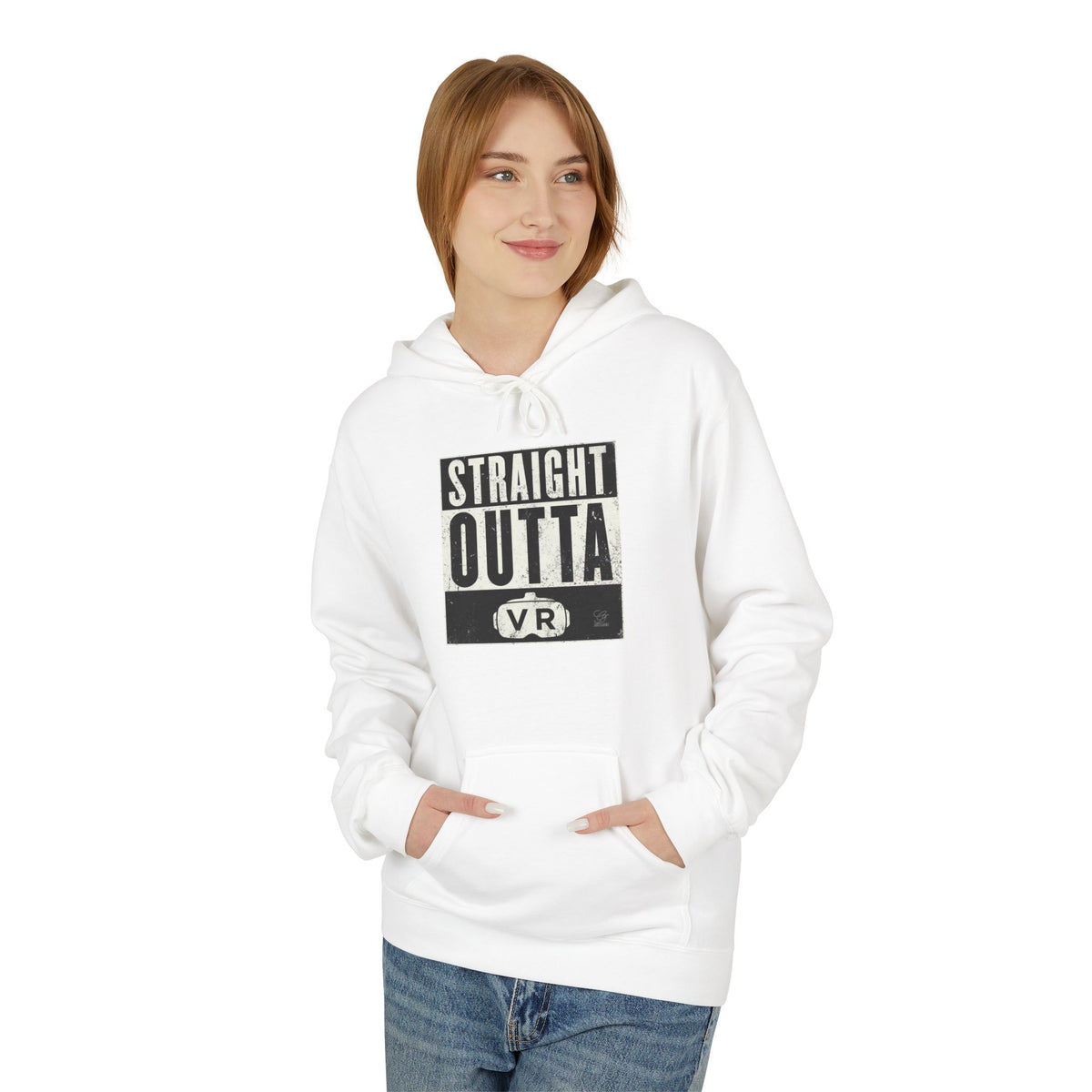 Straight Outta VR Hoodie | Retro Block Text Virtual Reality by GT Artland