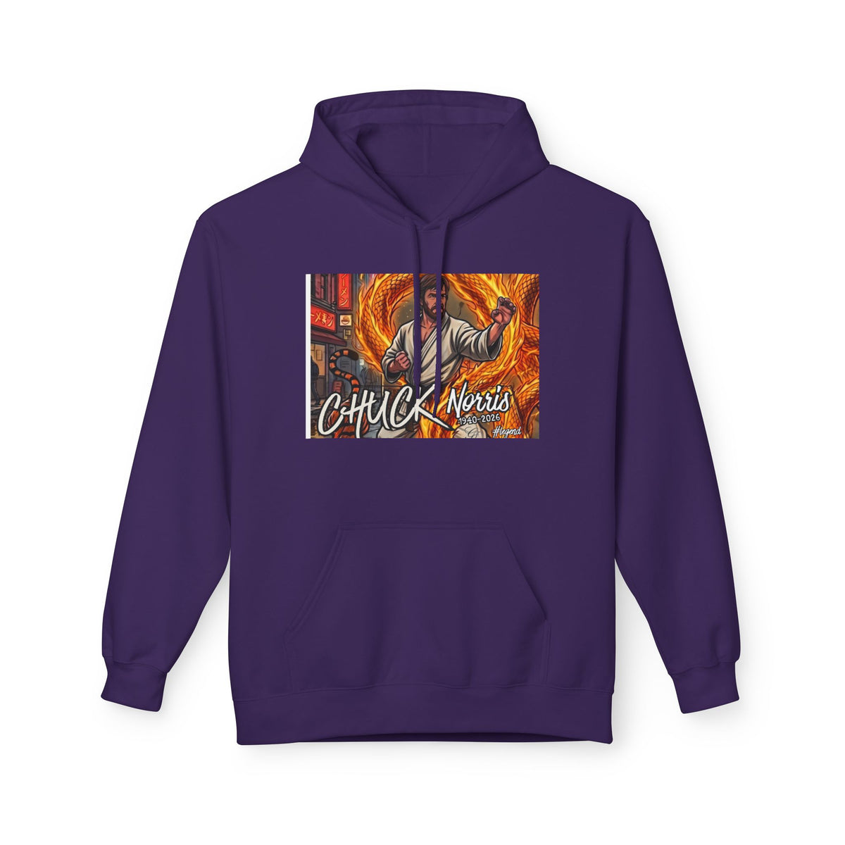 Chuck Norris Martial Arts Hoodie | Action Illustration, Retro Fight Scene by GT Artland