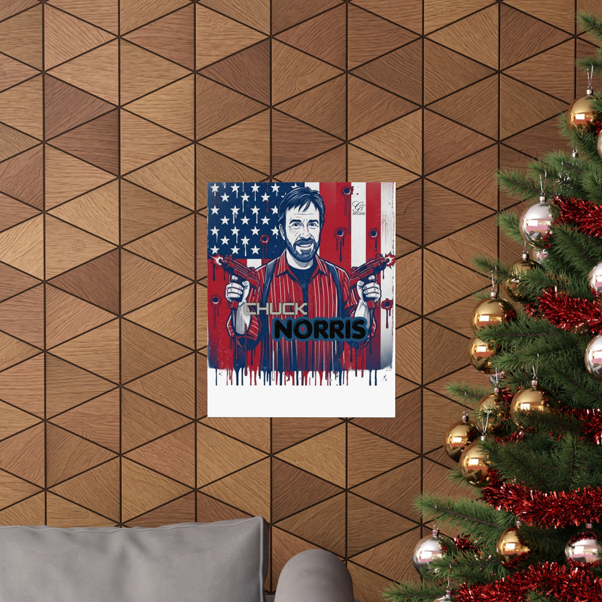 Patriotic Action Hero Poster Matte Vertical Poster by GT Artland