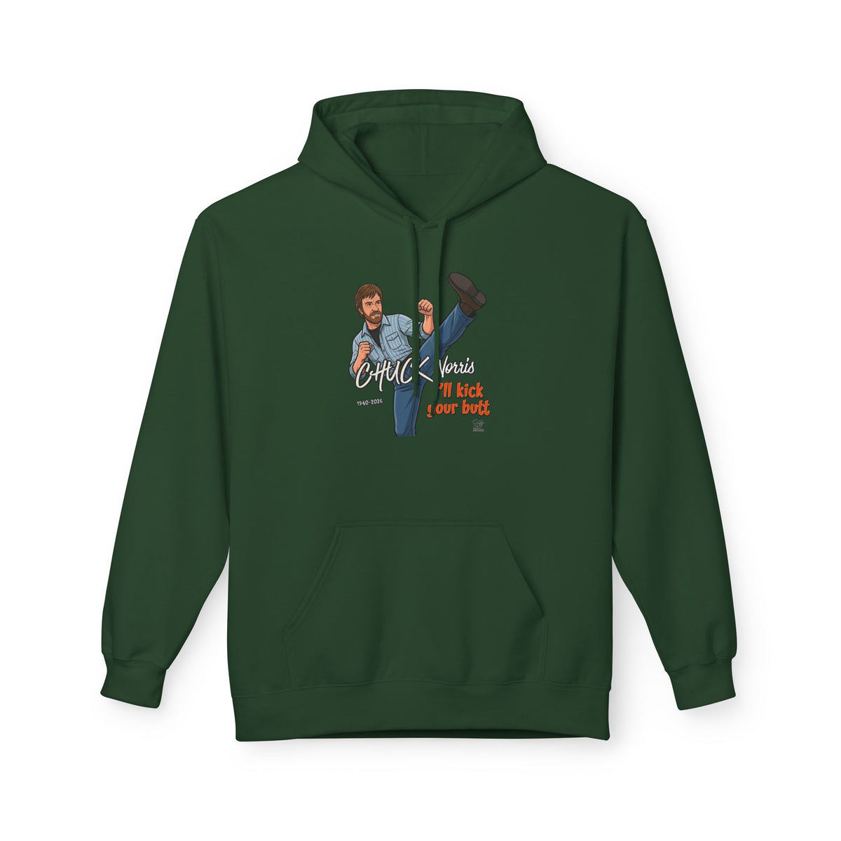 Chuck Norris Kick Hoodie | Retro Martial Arts Illustration by GT Artland