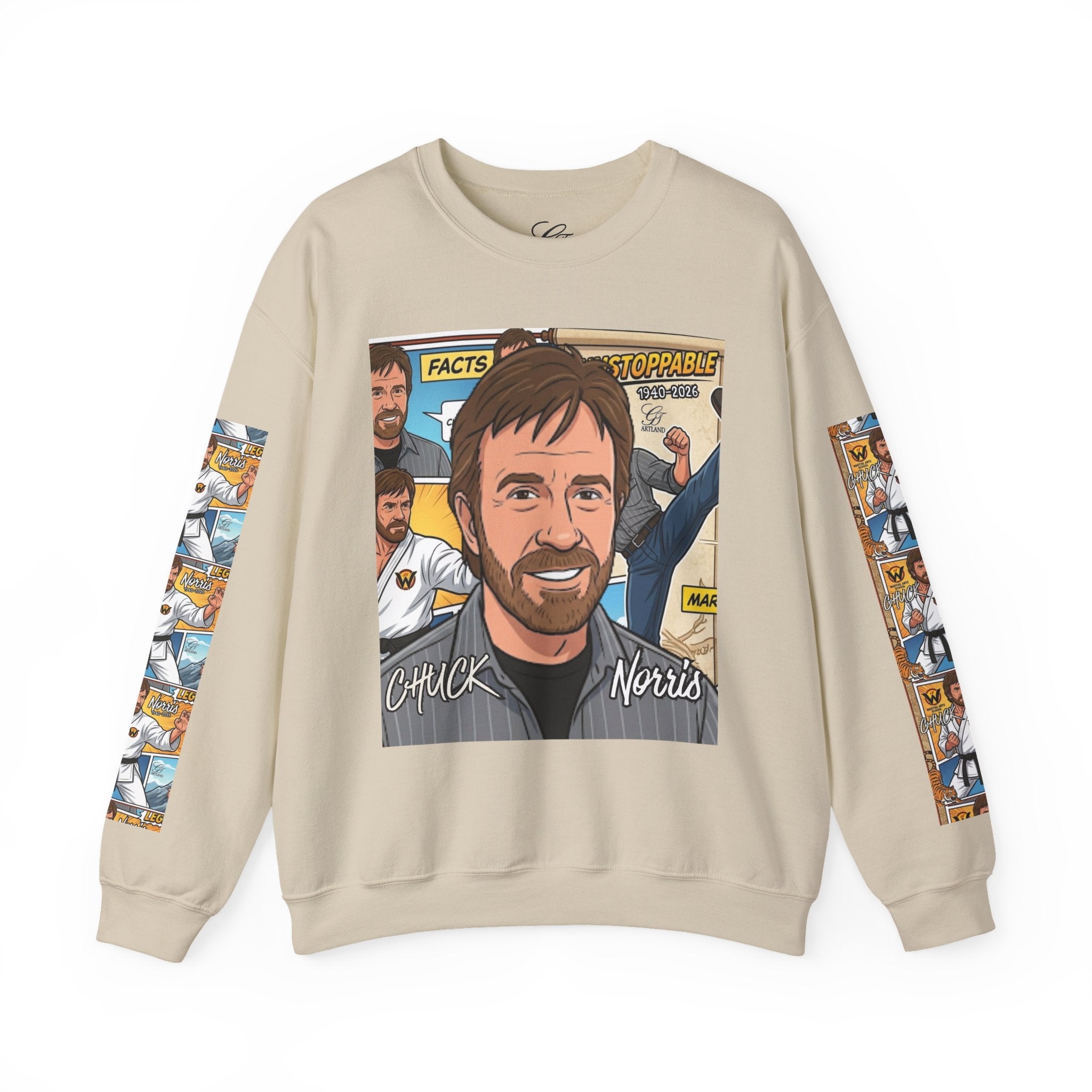 Chuck Norris Toon Urban Retro Martial Arts Legend Crewneck Sweatshirt