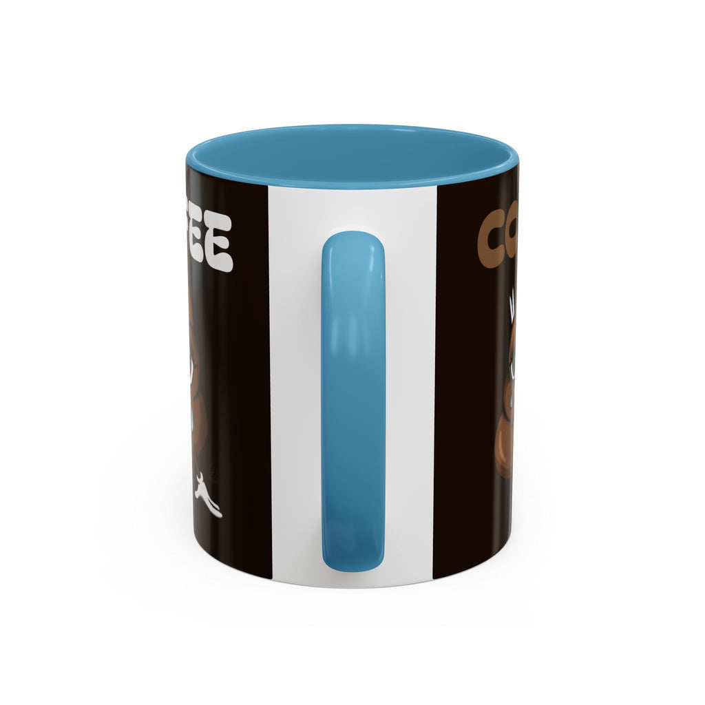 Coffee Mug — Cute Sad Poop Emoji with “COFFEE” Text Accent Mug by GT Artland