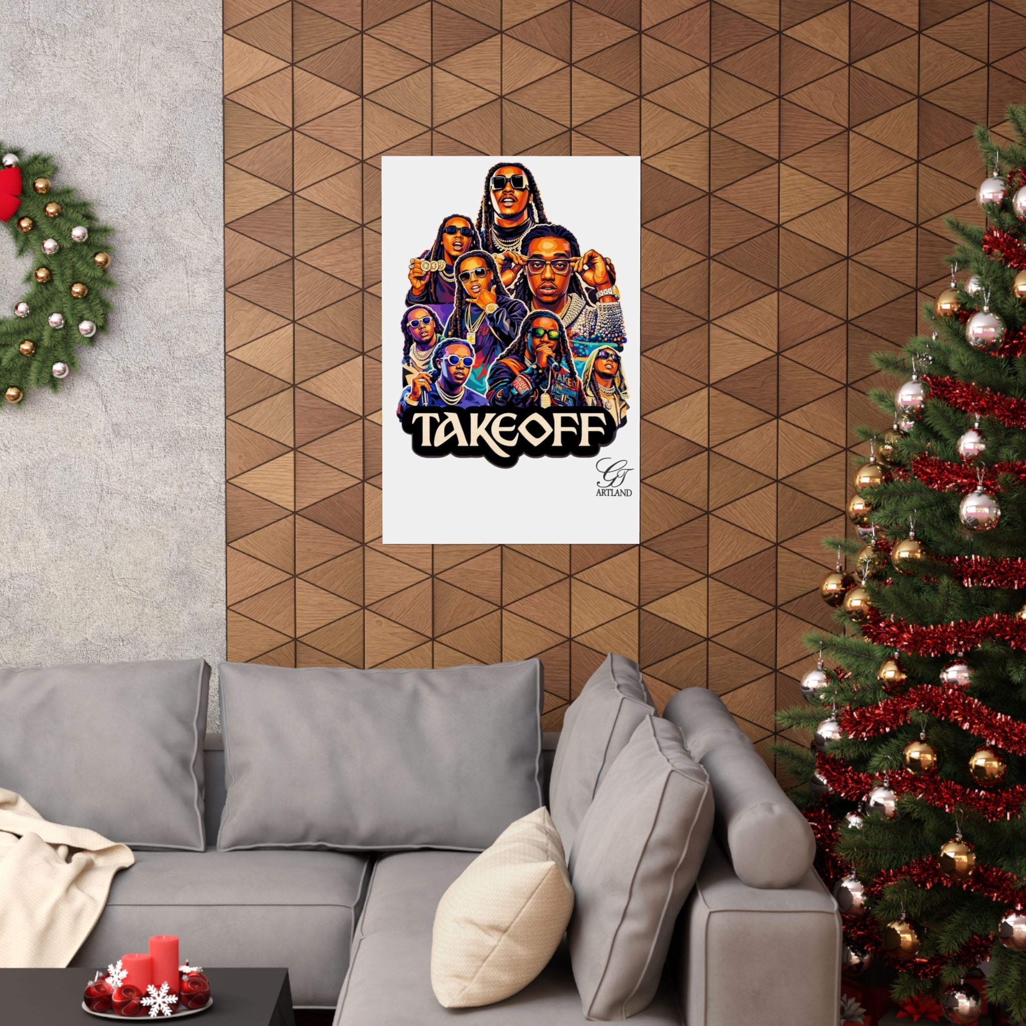 Hip hop Mogul takeoff urban art illustrated Poster | Matte Vertical Posters by GT Artland