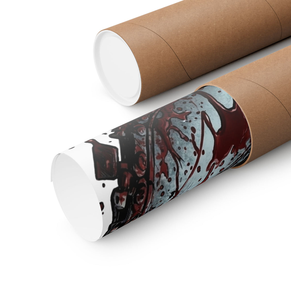 Leatherface Chainsaw Poster Matte Vertical | Horror Movie Art, Bloody Slasher Print by GT Artland