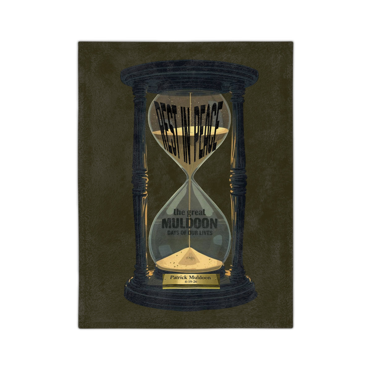Patrick Muldoon Hourglass  Velveteen Microfiber Blanket - Timepiece  Treasure