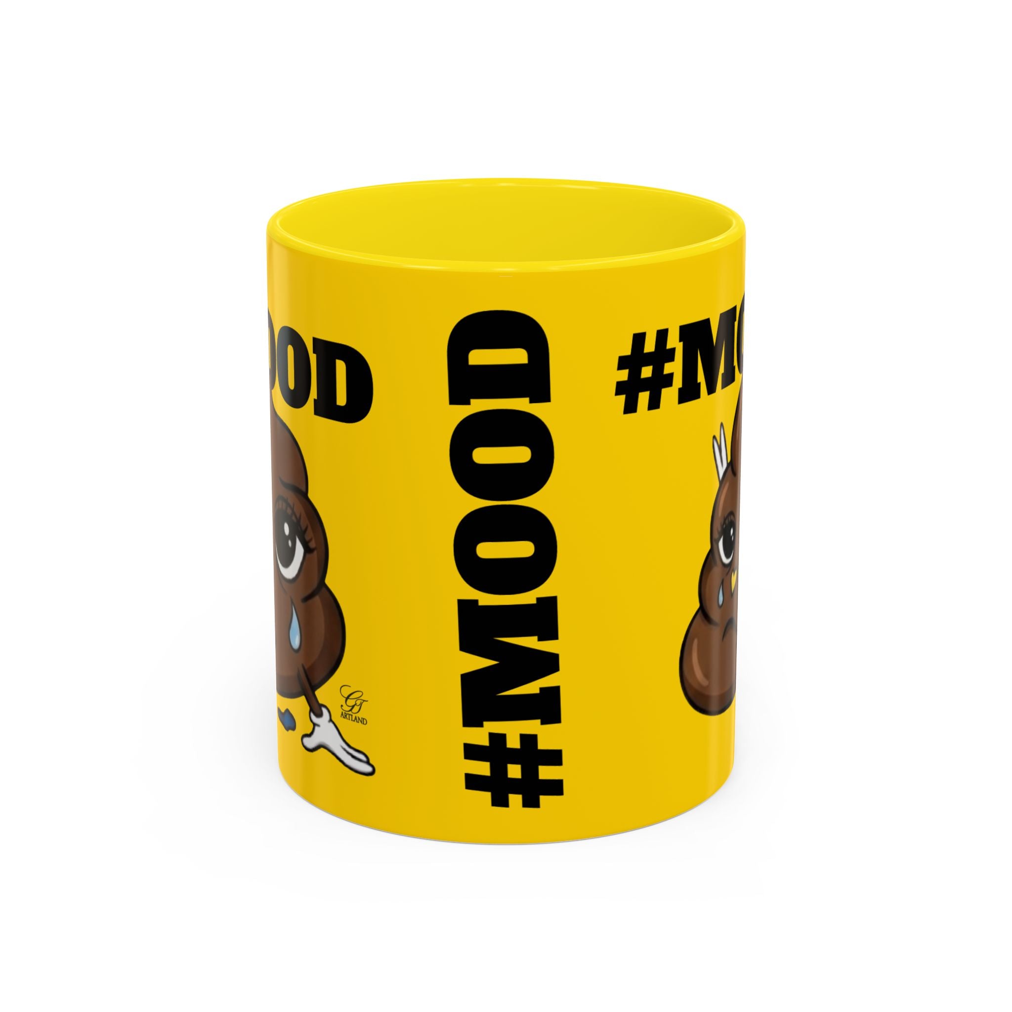 #MOOD Poop Emoji Accent Coffee Mug Yellow Edition — Funny 11/15oz Novelty Mug by GT Artland