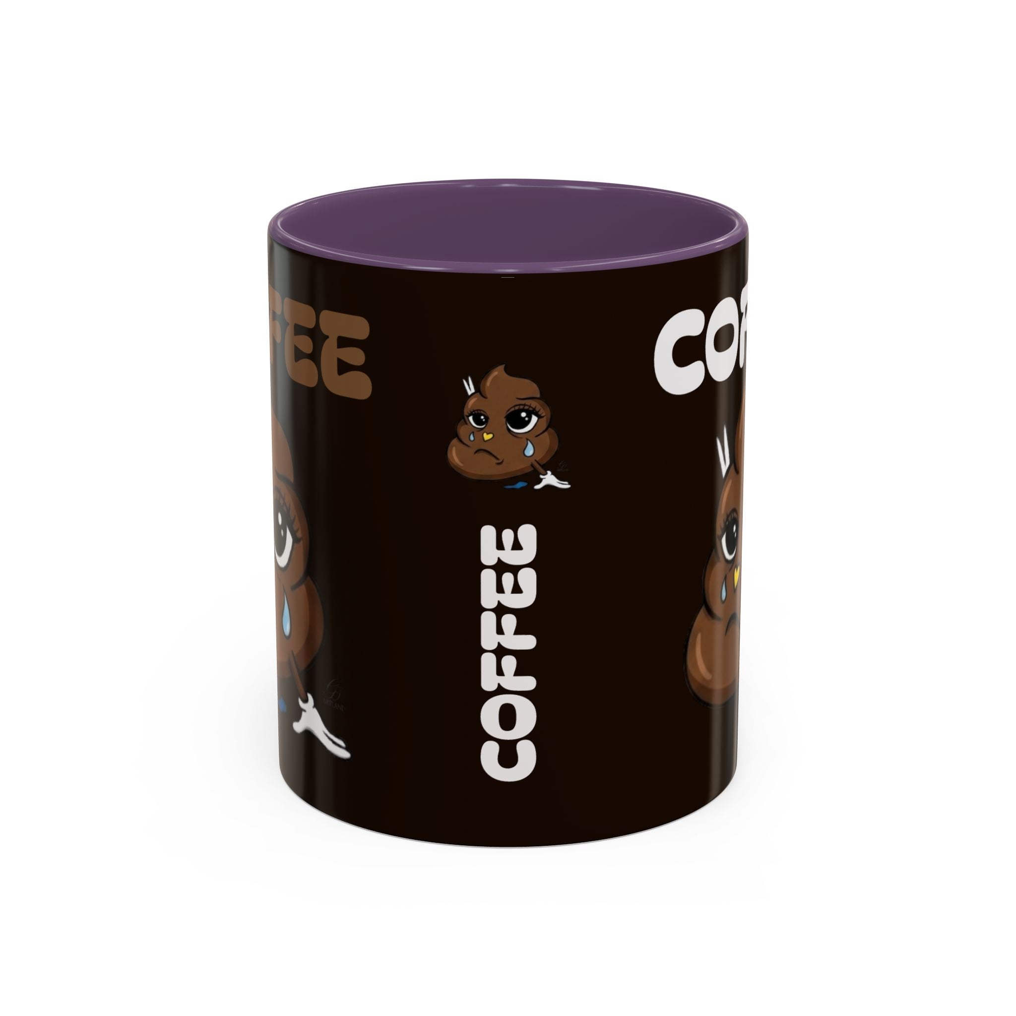 Coffee Mug — Cute Sad Poop Emoji with “COFFEE” Text Accent Mug by GT Artland