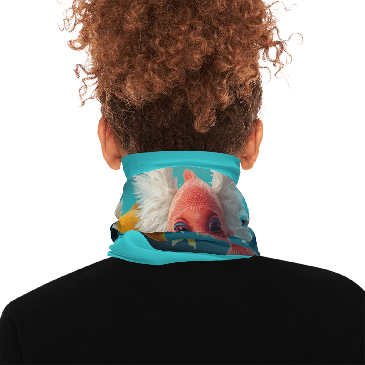 UFO or UAP Fish Aliens Neck Gaiter | Surreal Aquatic Sci-fi Designed Face Mask by GT Artland