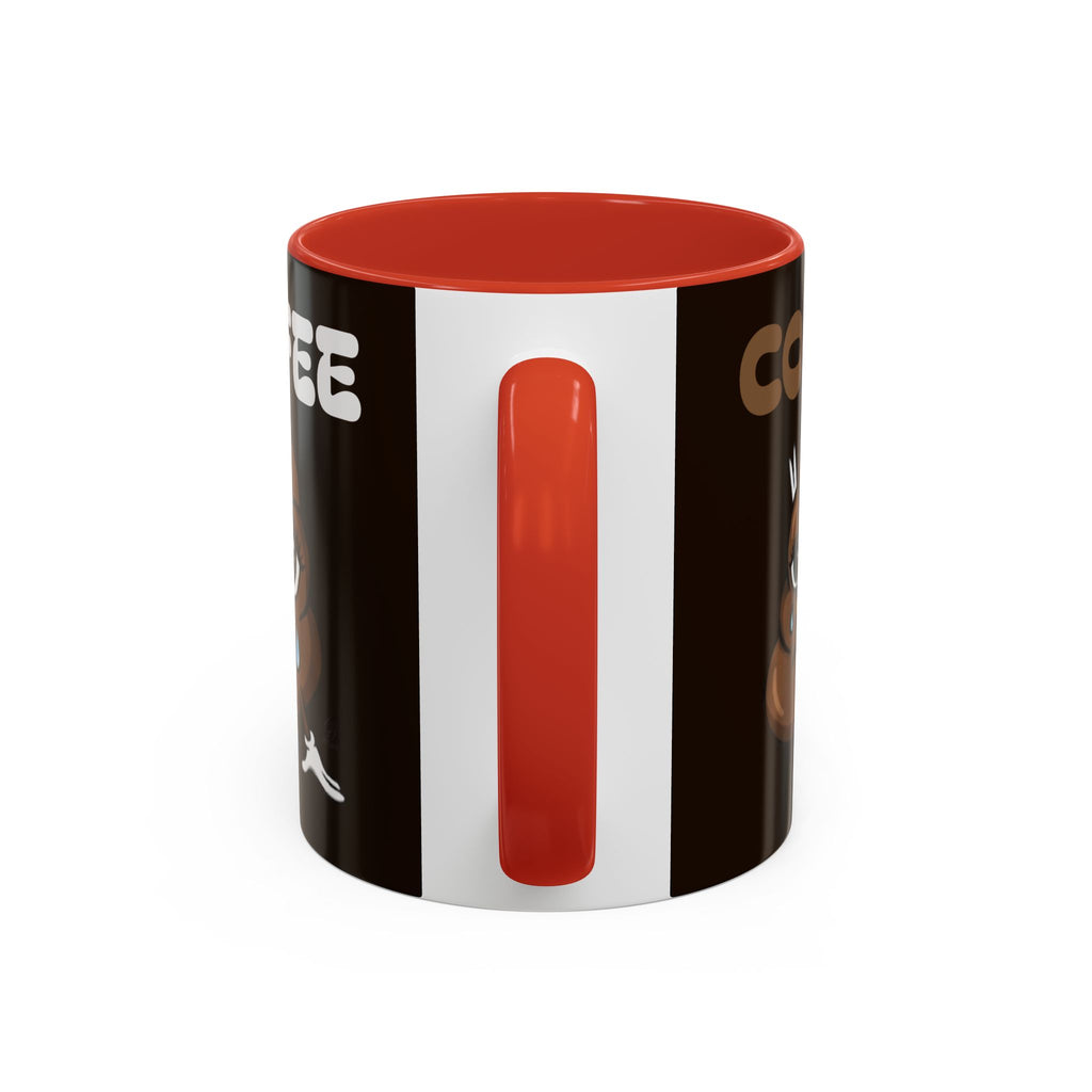 Coffee Mug — Cute Sad Poop Emoji with “COFFEE” Text Accent Mug by GT Artland