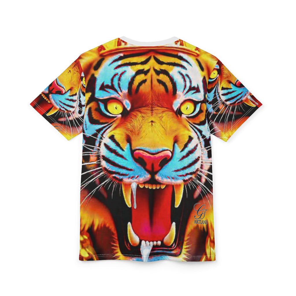 Roaring Neon Tiger Tee | All-Over Print Shirt by GT Artland