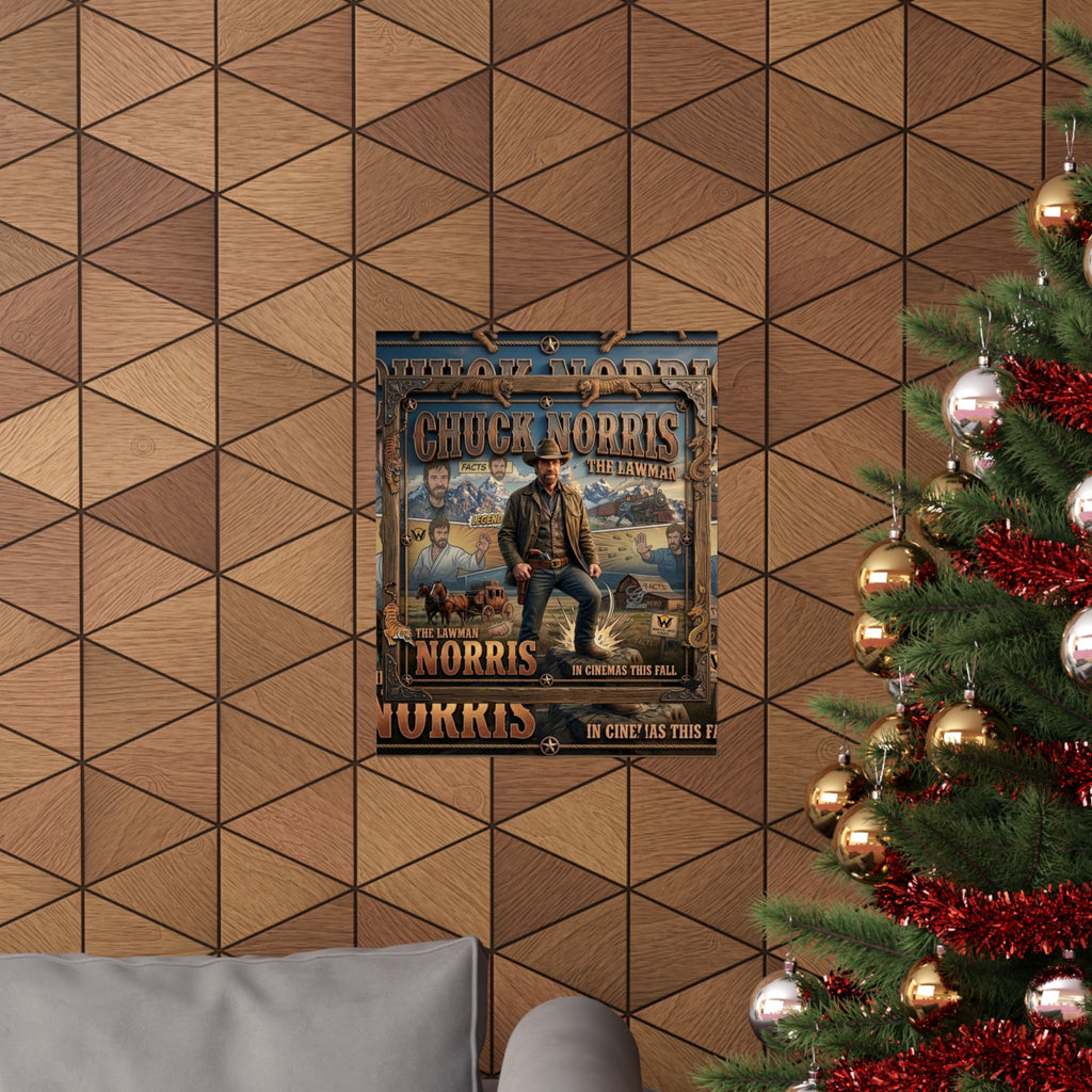 Chuck Norris Movie Poster Matte Vertical Poster | Cowboy Lawman Wall Art by GT Artland
