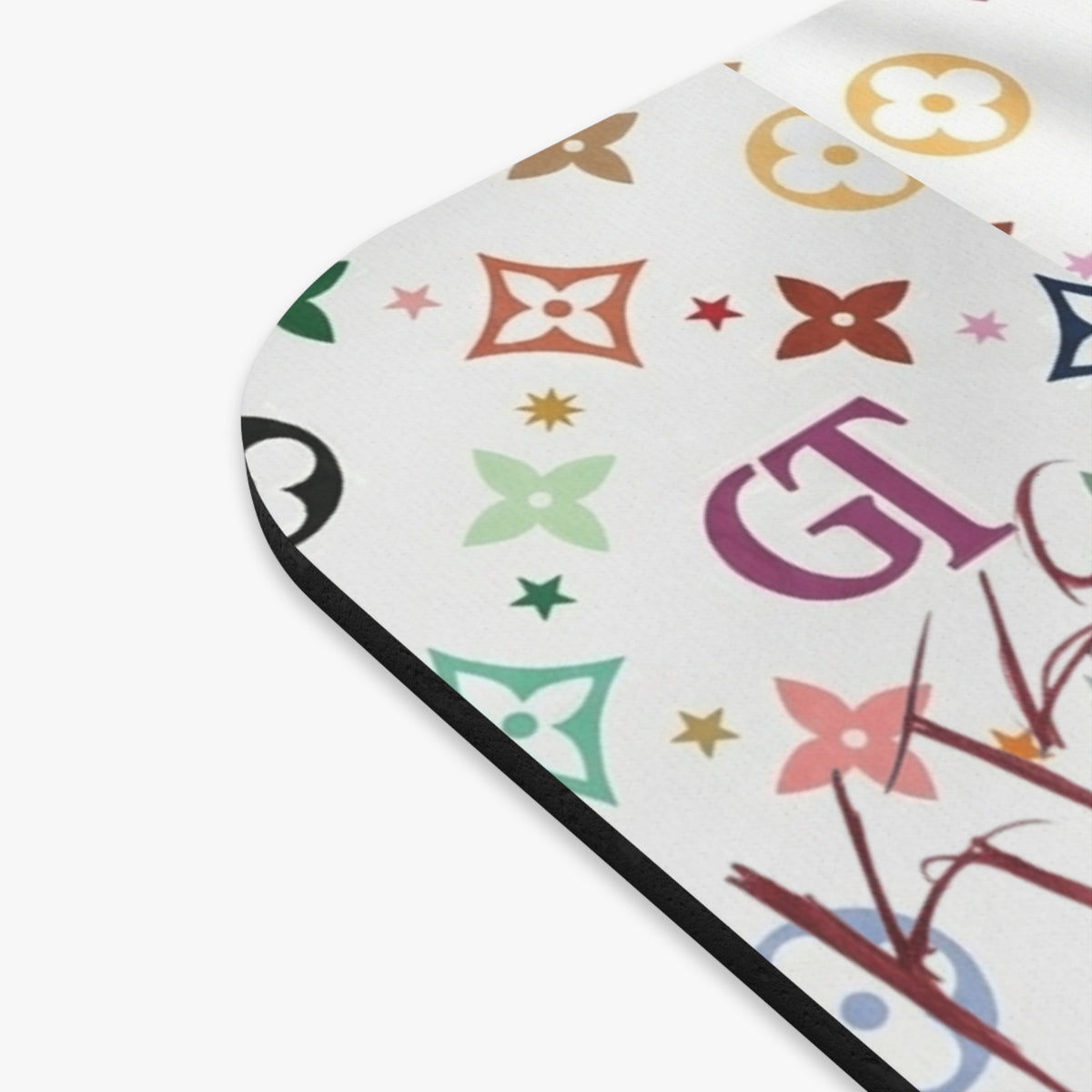 Donkey Character Pattern Mouse Pad | Colorful Monogram Motif by GT Artland