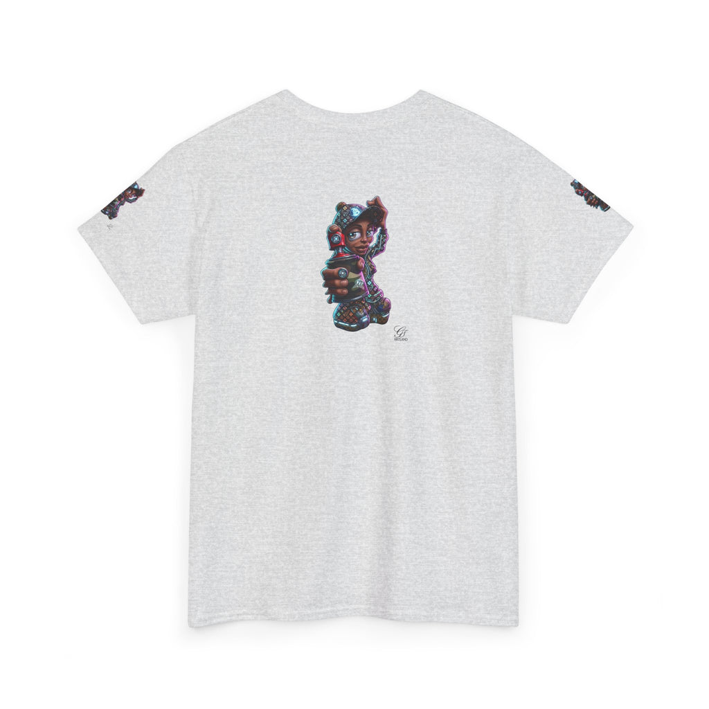 Ebony Futuristic Urban Spray Can Kid Gamer Tee - Cute Streetwear Graphic T-Shirt by GT Artland