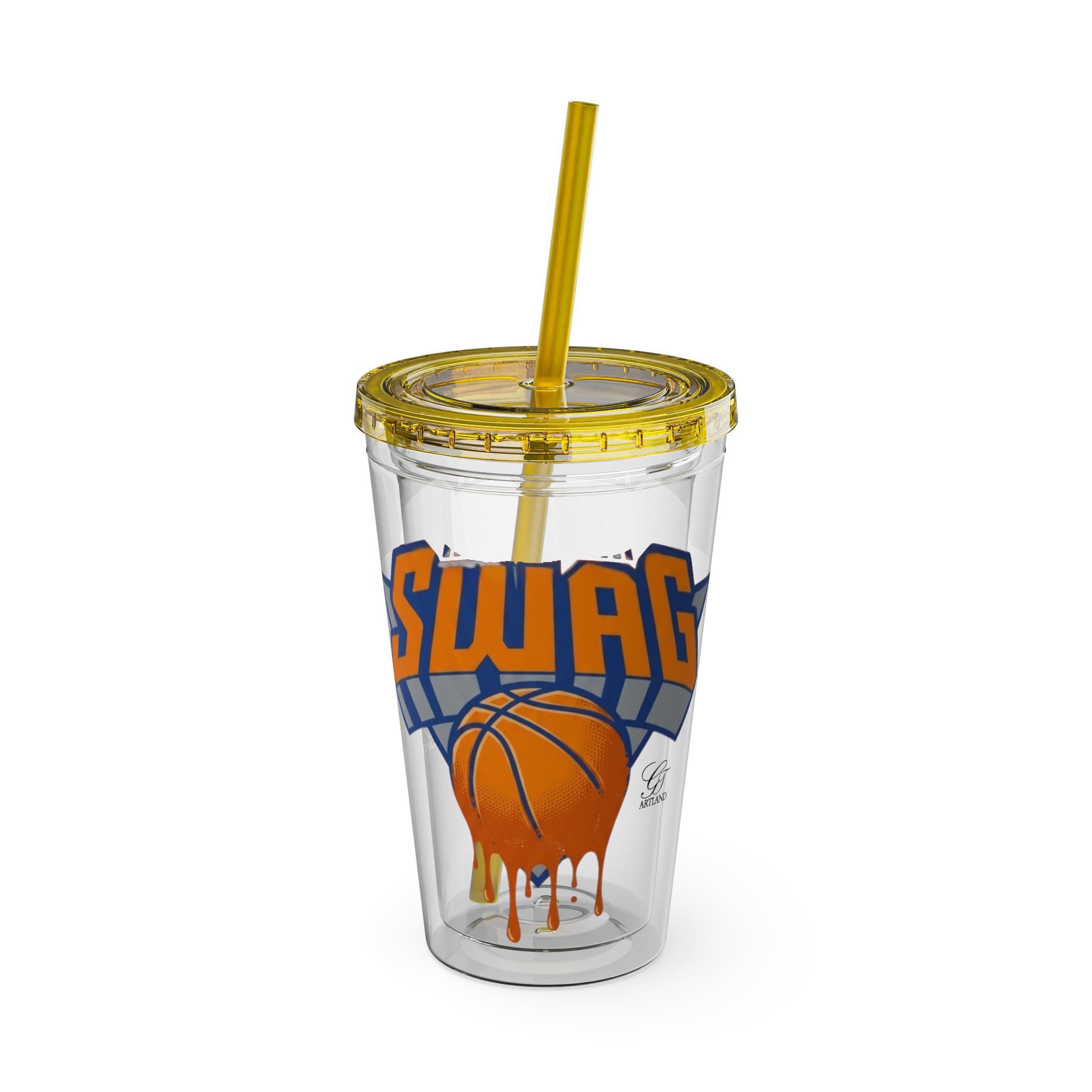 Swag Dripping Basketball Tumbler | 16oz Straw Cup by GT Artland