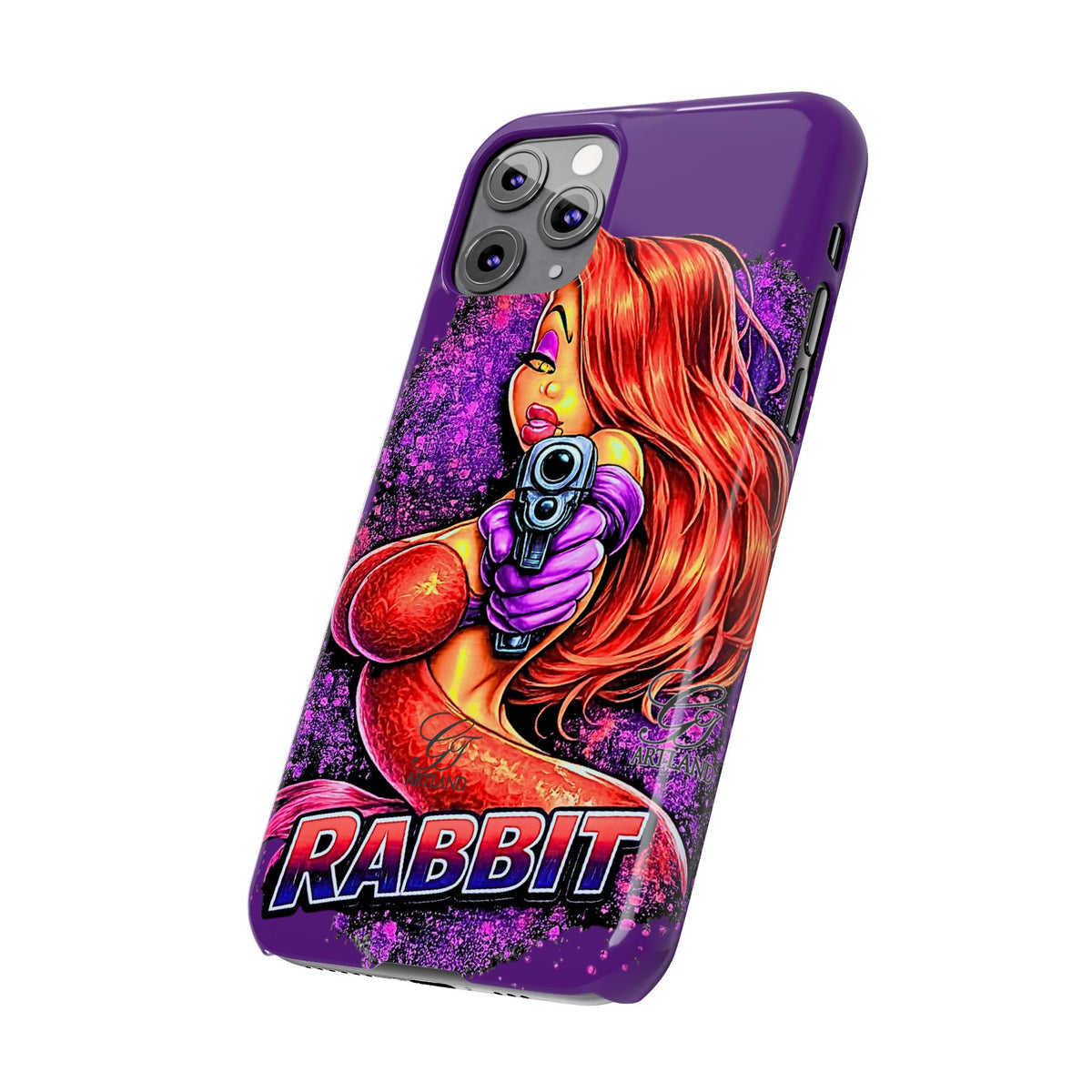 Pinup Rabbit Vixen Gun Girl Phone Case | Slim Phone Cases by GT Artland
