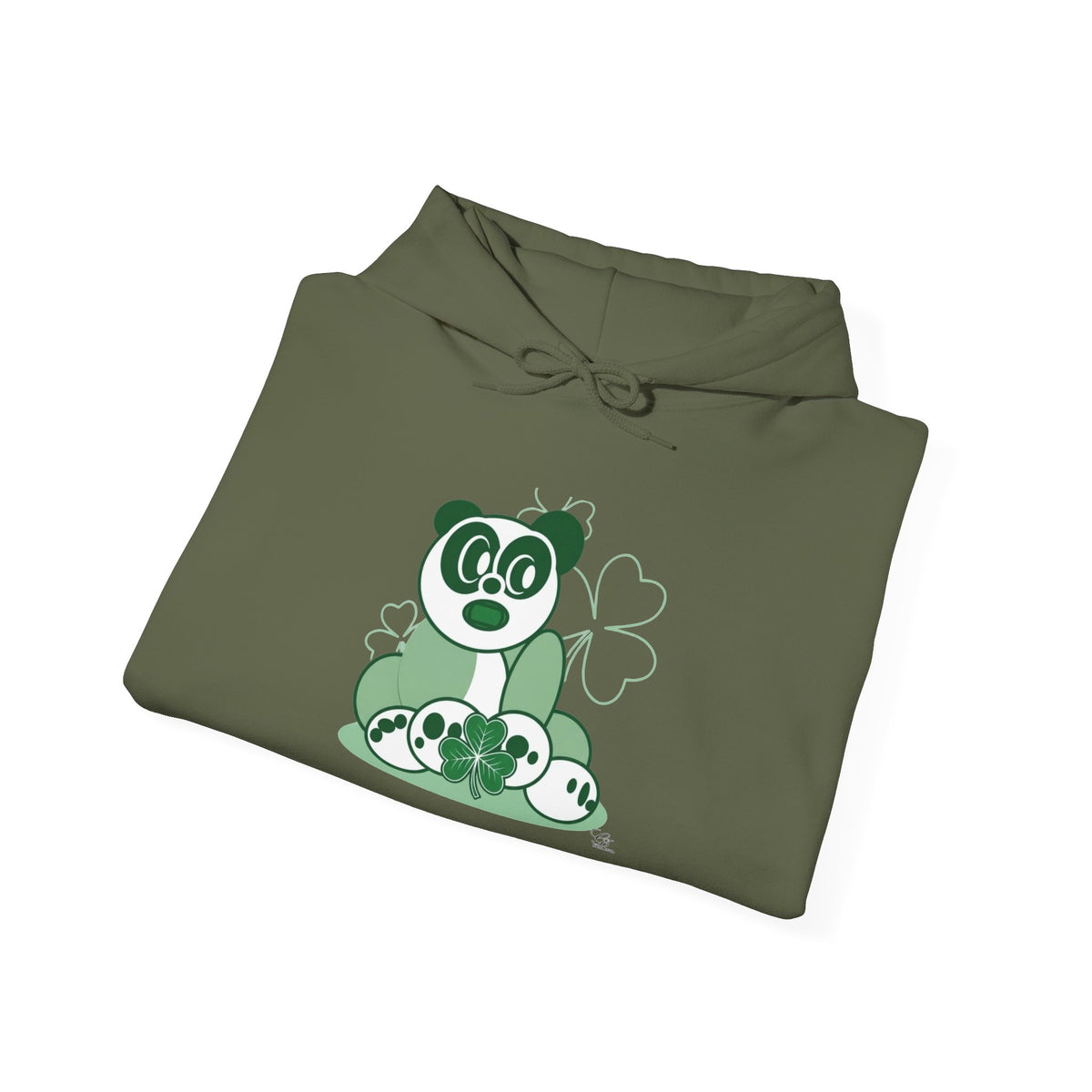 Green Panda with Bamboo Hoodie