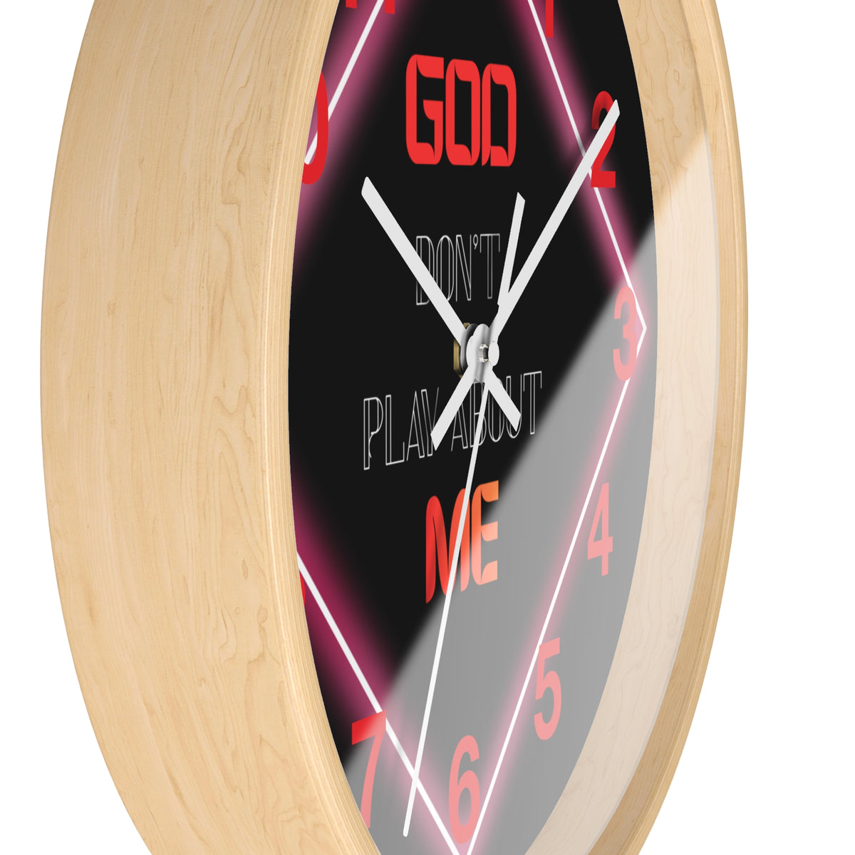 Neon Diamond 'God Don't Play About Me' Retro LED Numbers Wall Clock