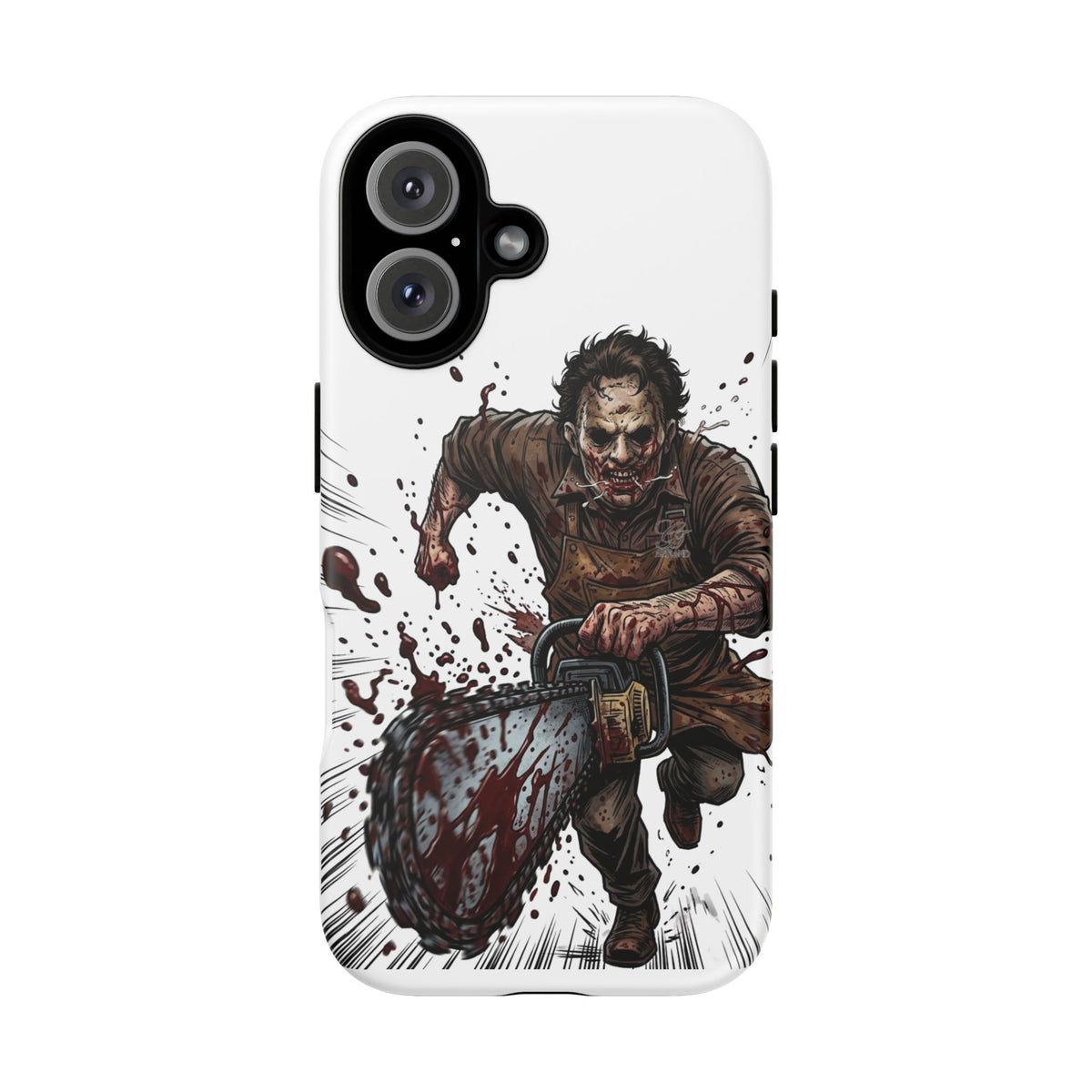 Chainsaw Killer Horror Illustration phone case | iPhone Samsung protective case by GT Artland