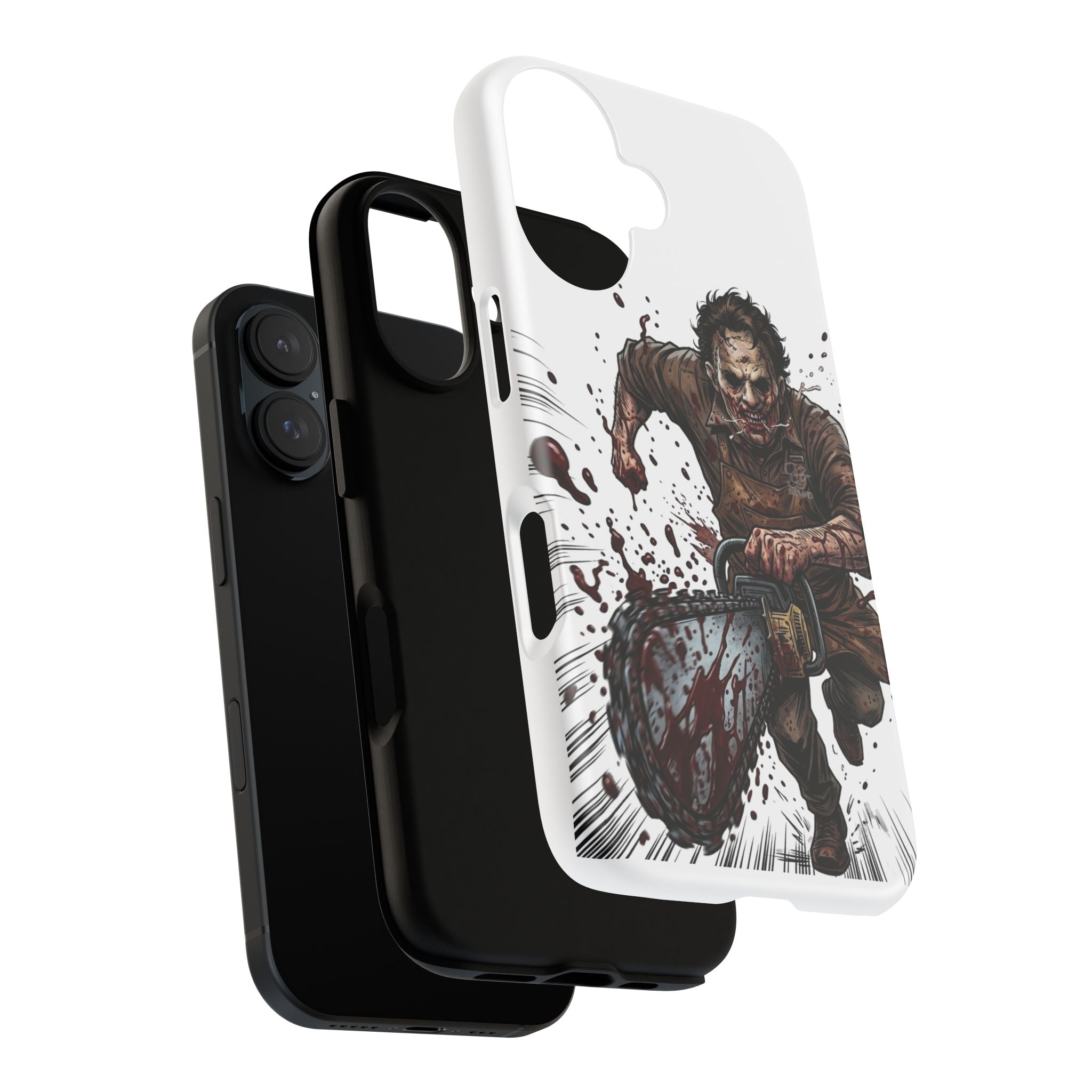 Chainsaw Killer Horror Illustration phone case | iPhone Samsung protective case by GT Artland