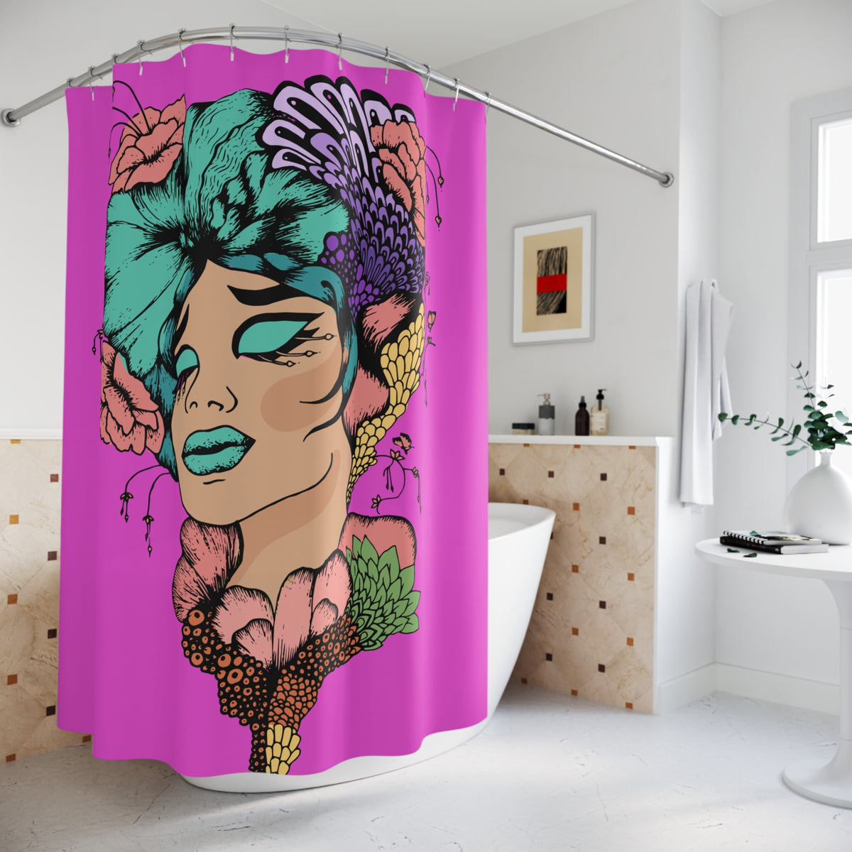Tropical Floral Seashelld Beauty Shower Curtain - Bathroom
