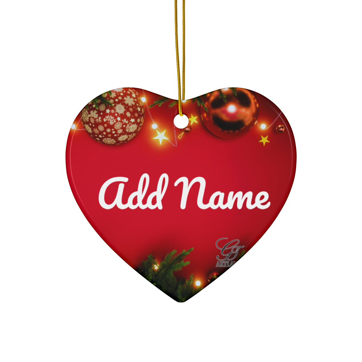 Copy of GT Artland Logo Monogram Ceramic Ornament — Personalized Round Holiday Decoration by GT Artland