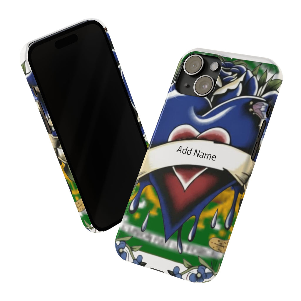 Blue Rose Garden Urban Styled Illustration Slim Phone Case |  by GT Artland