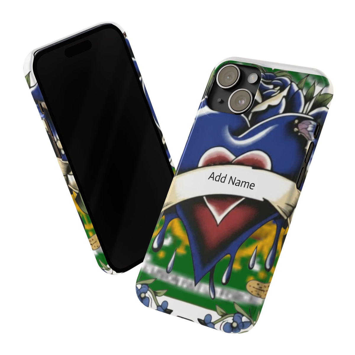 Blue Rose Garden Urban Styled Illustration Slim Phone Case |  by GT Artland