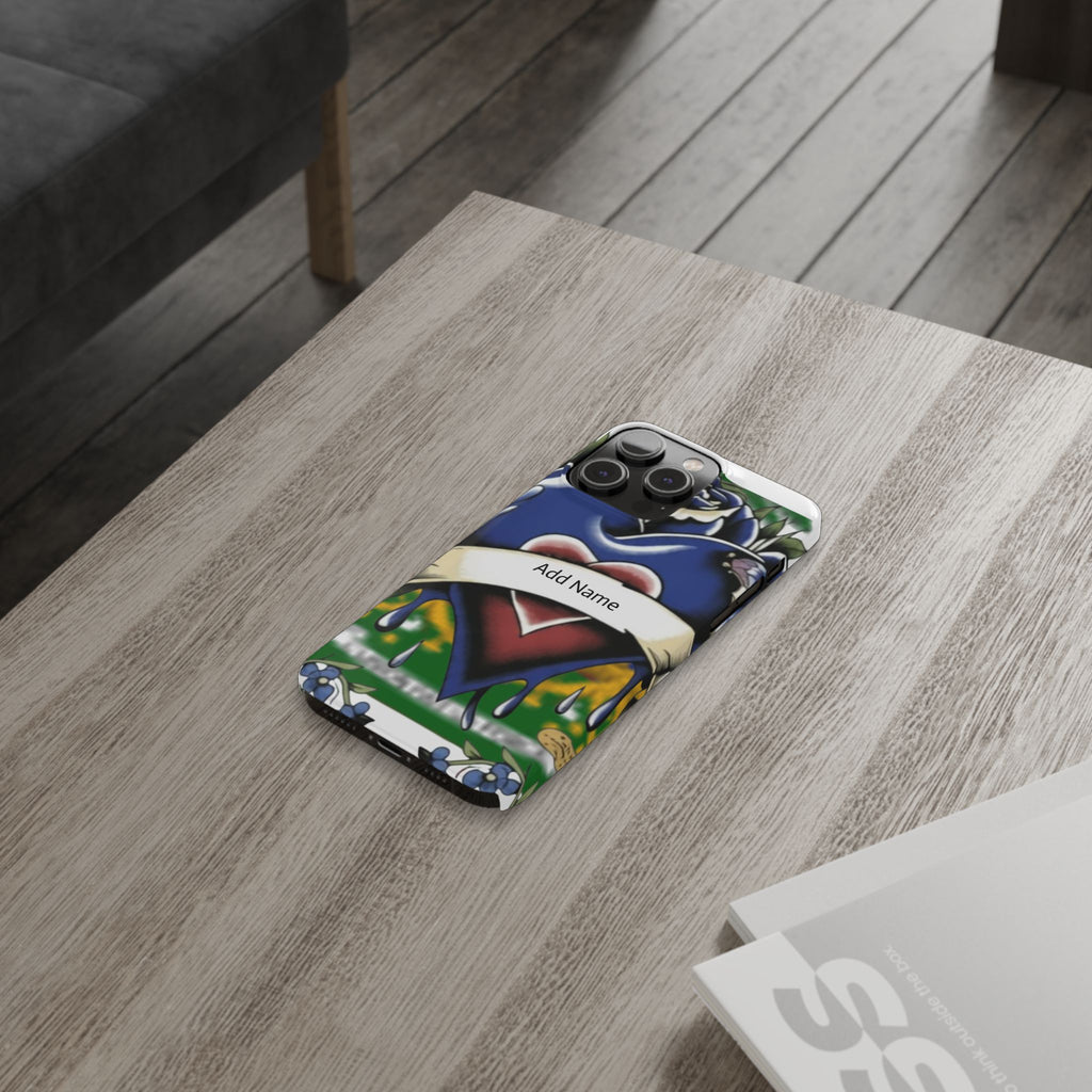 Blue Rose Garden Urban Styled Illustration Slim Phone Case |  by GT Artland