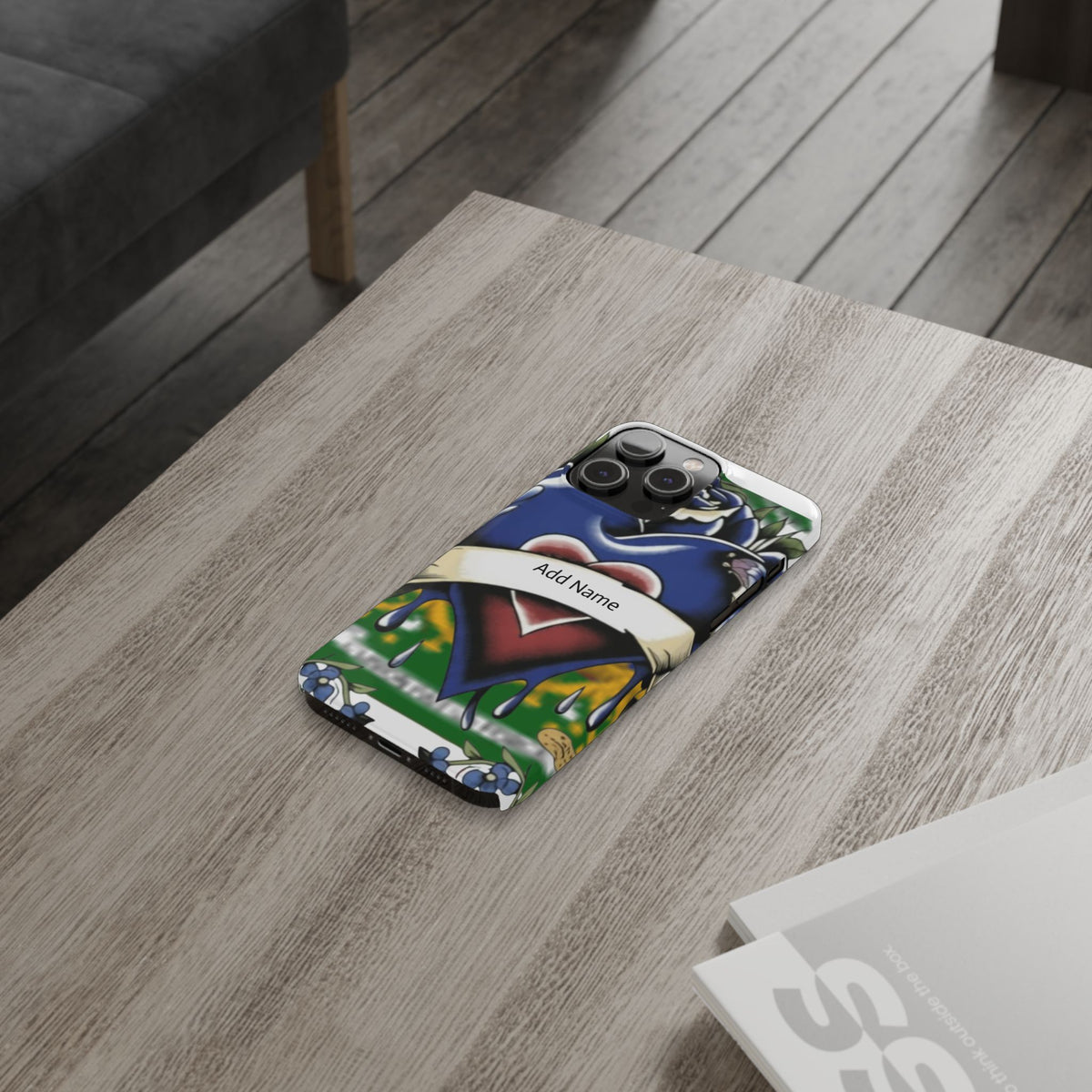 Blue Rose Garden Urban Styled Illustration Slim Phone Case |  by GT Artland