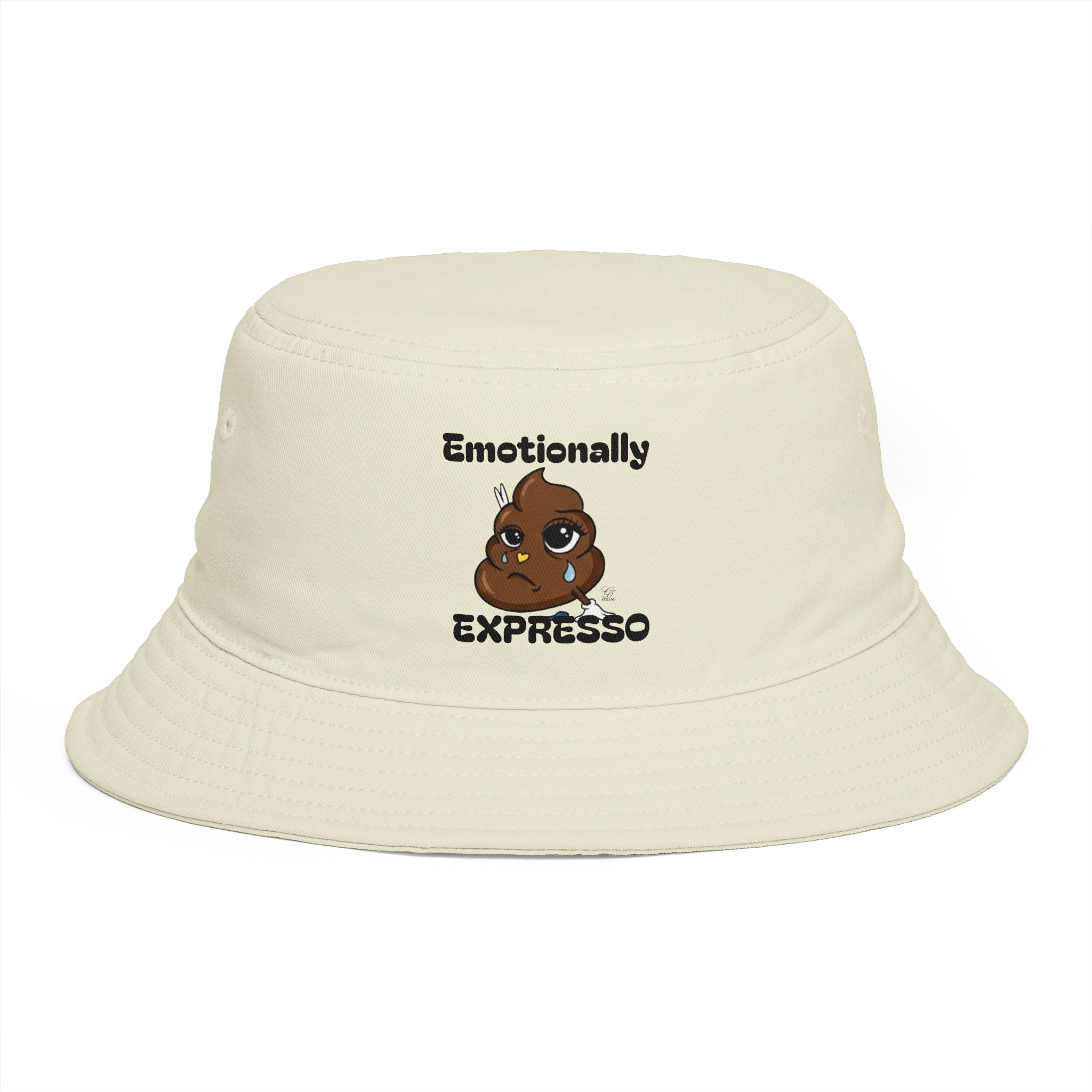 Copy of Emotionally Expresso Bucket Hat | Cute Coffee Bean Crying Emoji Designer Illustration by GT Artland