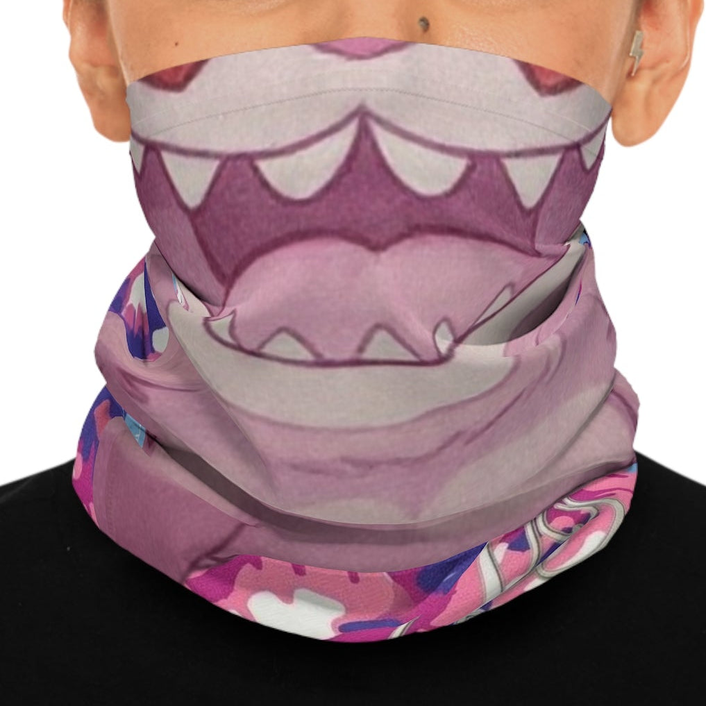 Pink Camo bubu Heart Neck Gaiter — Cute Bear Graphic Face Covering by GT Artland