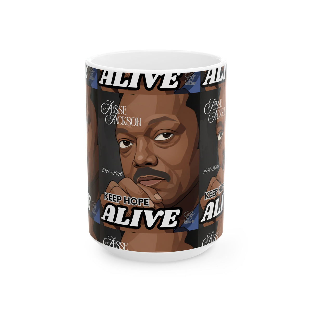 Keep Hope Alive illustration Mug | Jesse Jackson portrait, political tribute