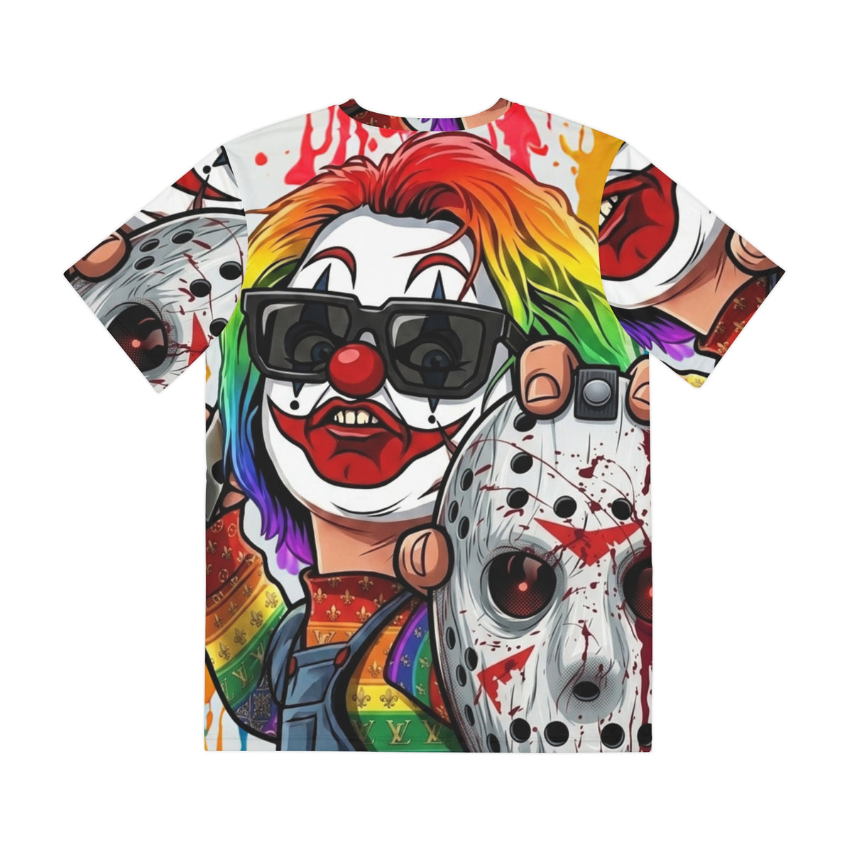 Rainbow Slasher Drip Horror Tee | Bloody Slasher All-Over Print by GT Artland