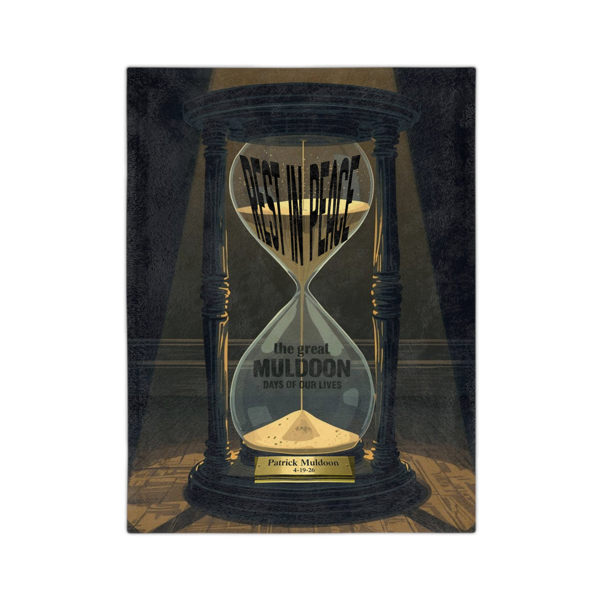 Patrick Muldoon Hourglass Velveteen Blanket Souvenir