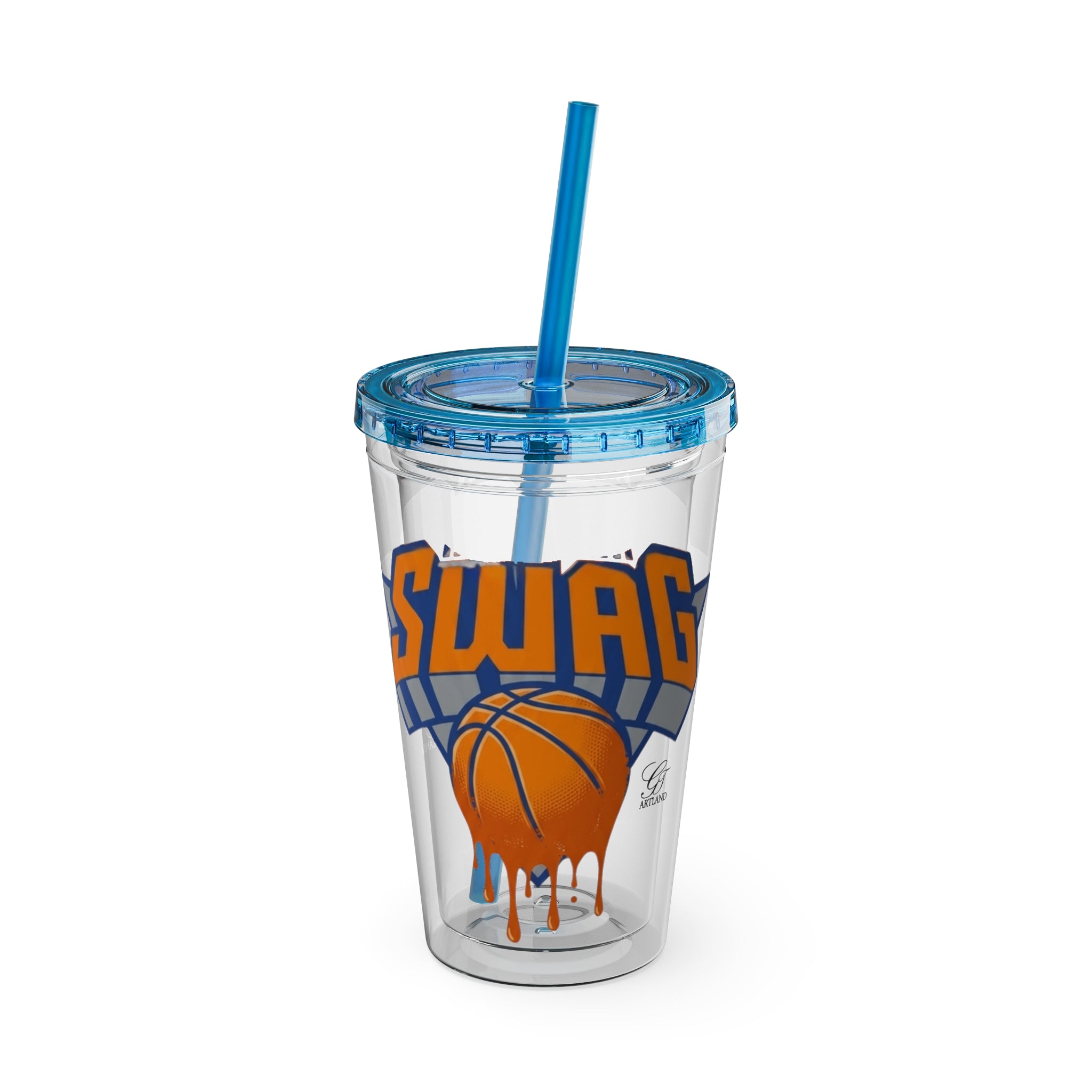Swag Dripping Basketball Tumbler | 16oz Straw Cup by GT Artland