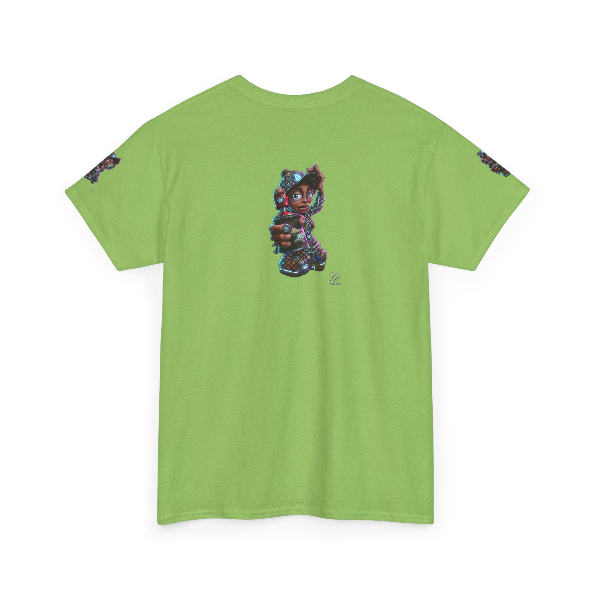 Ebony Futuristic Urban Spray Can Kid Gamer Tee - Cute Streetwear Graphic T-Shirt by GT Artland