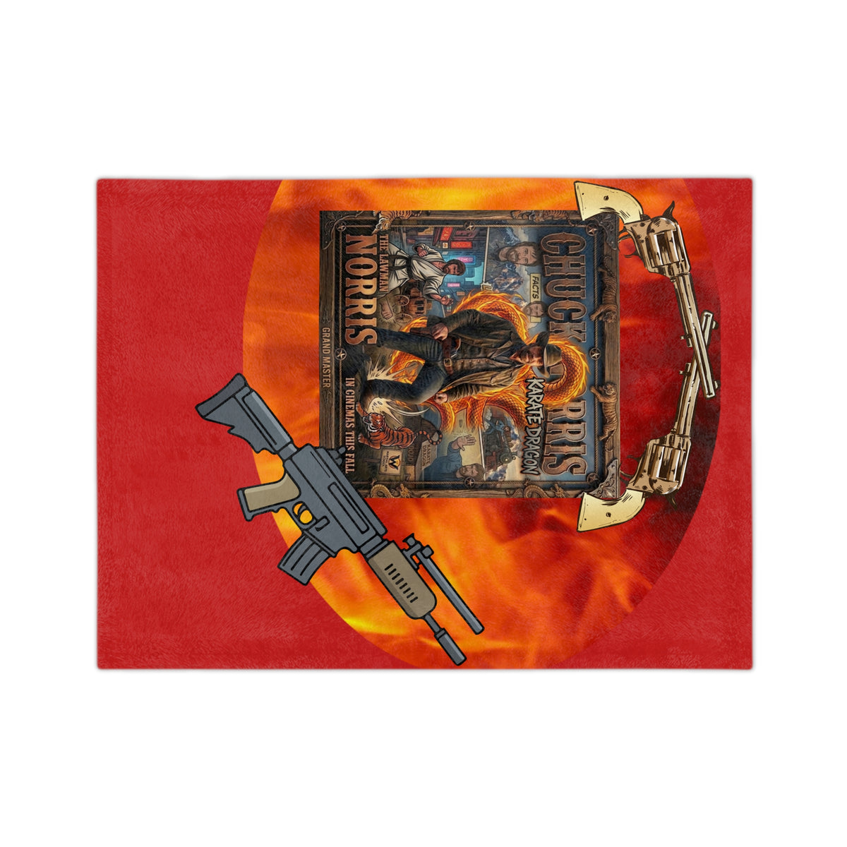 Chuck Norris Western Flame  Blanket