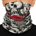 Skull Crown Red Smile Neck Gaiter — Gothic Skull Pattern Face Covering by GT Artland