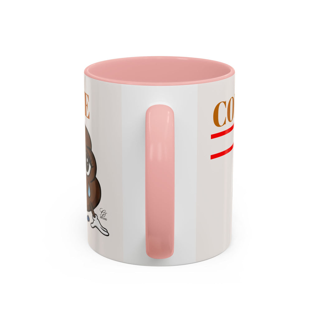 Coffee Mug — Sad Coffee Poop Emoji Designer Toon Accent Mug (11/15oz) by GT Artland