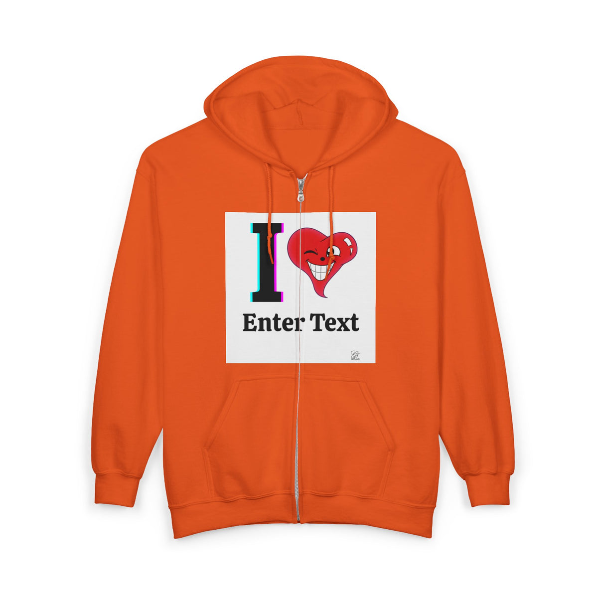 Unisex I LOVE Heavy Blend Full Zip Hooded Sweatshirt Hoodie | Full Zip Sweatshirt