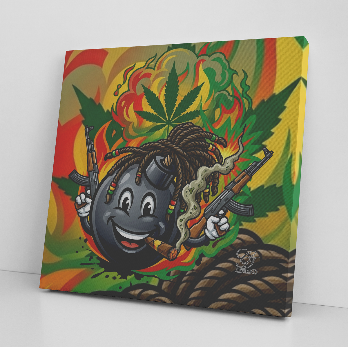 Bombaclot Designer Jamaican Style Canvas Wrap by GT Artland