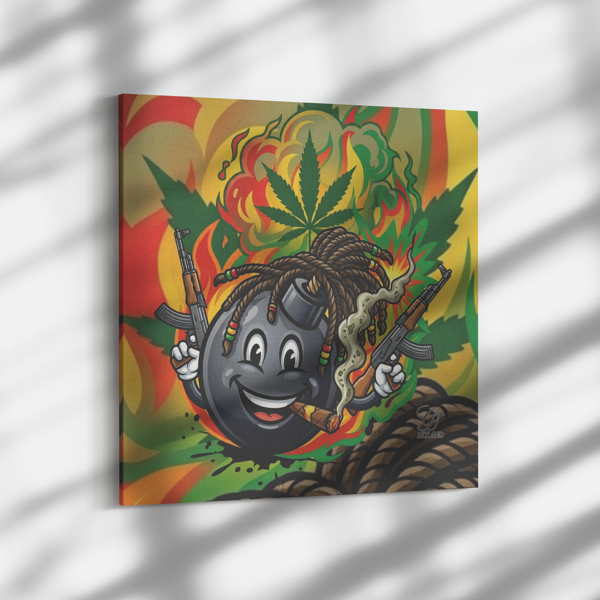 Bombaclot Designer Jamaican Style Canvas Wrap by GT Artland