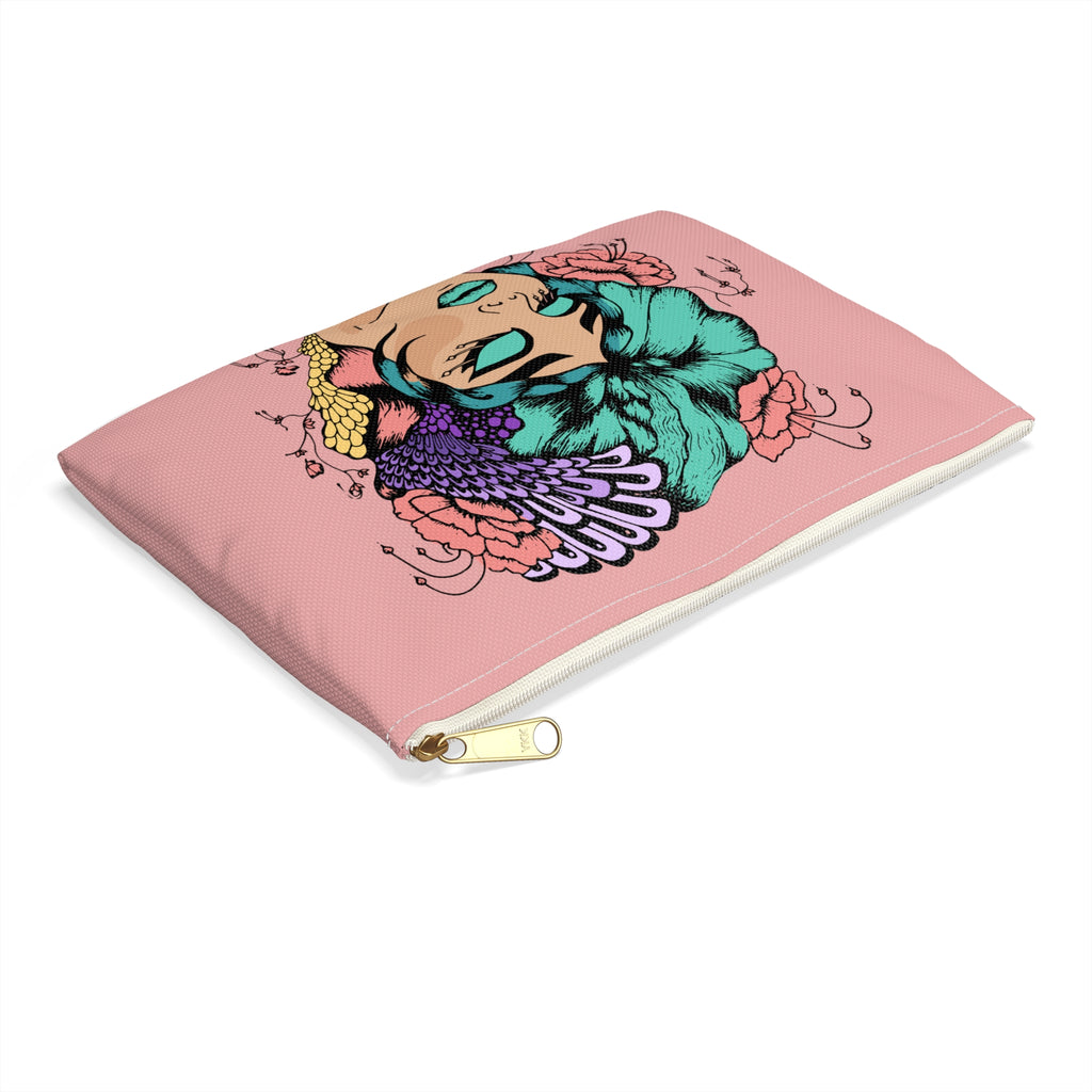 Tropical Floral Seashell Beauty Accessory Pouch - Makeup Bag