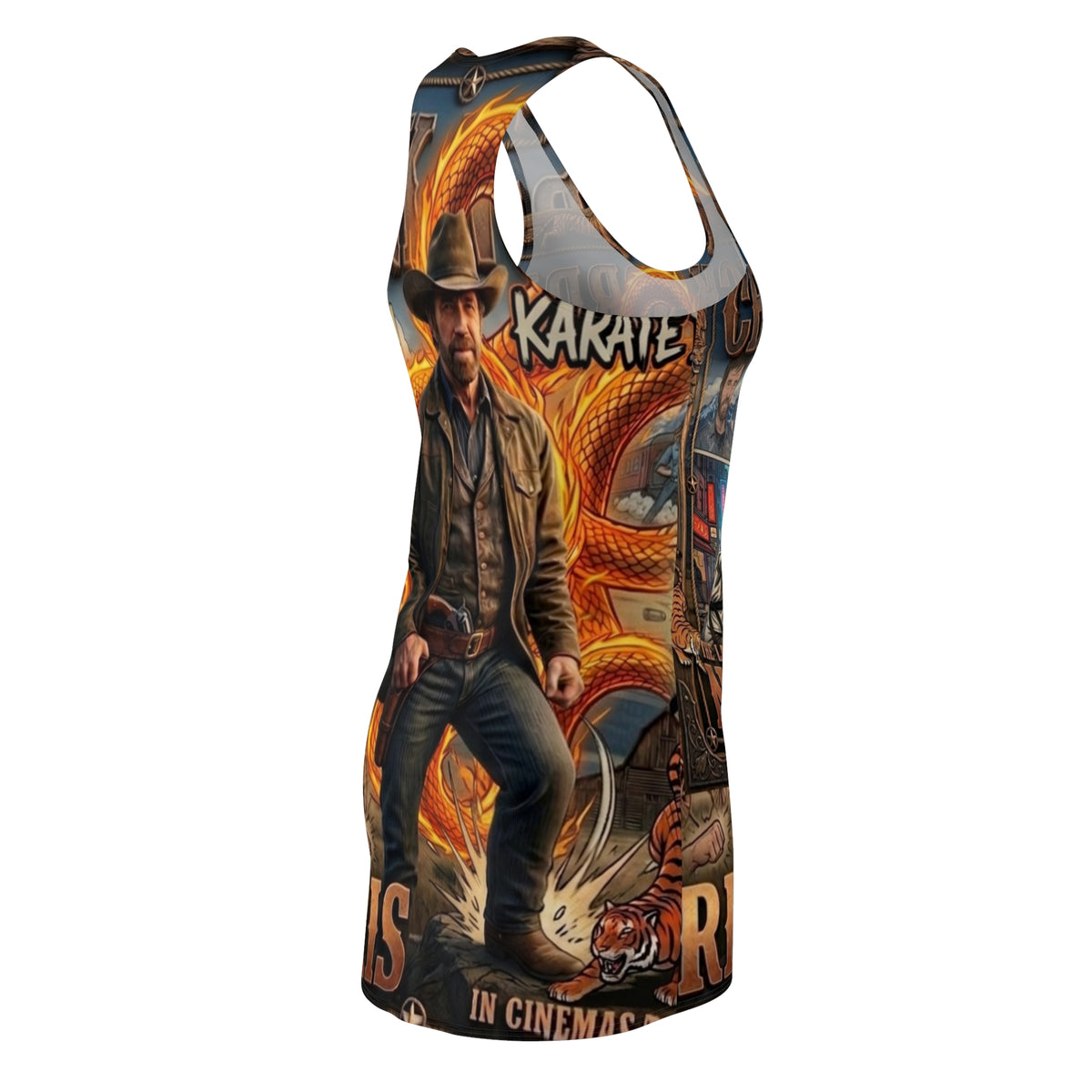 Vintage Action Movie Poster Racerback Dress | All-Over Print by GT Artland